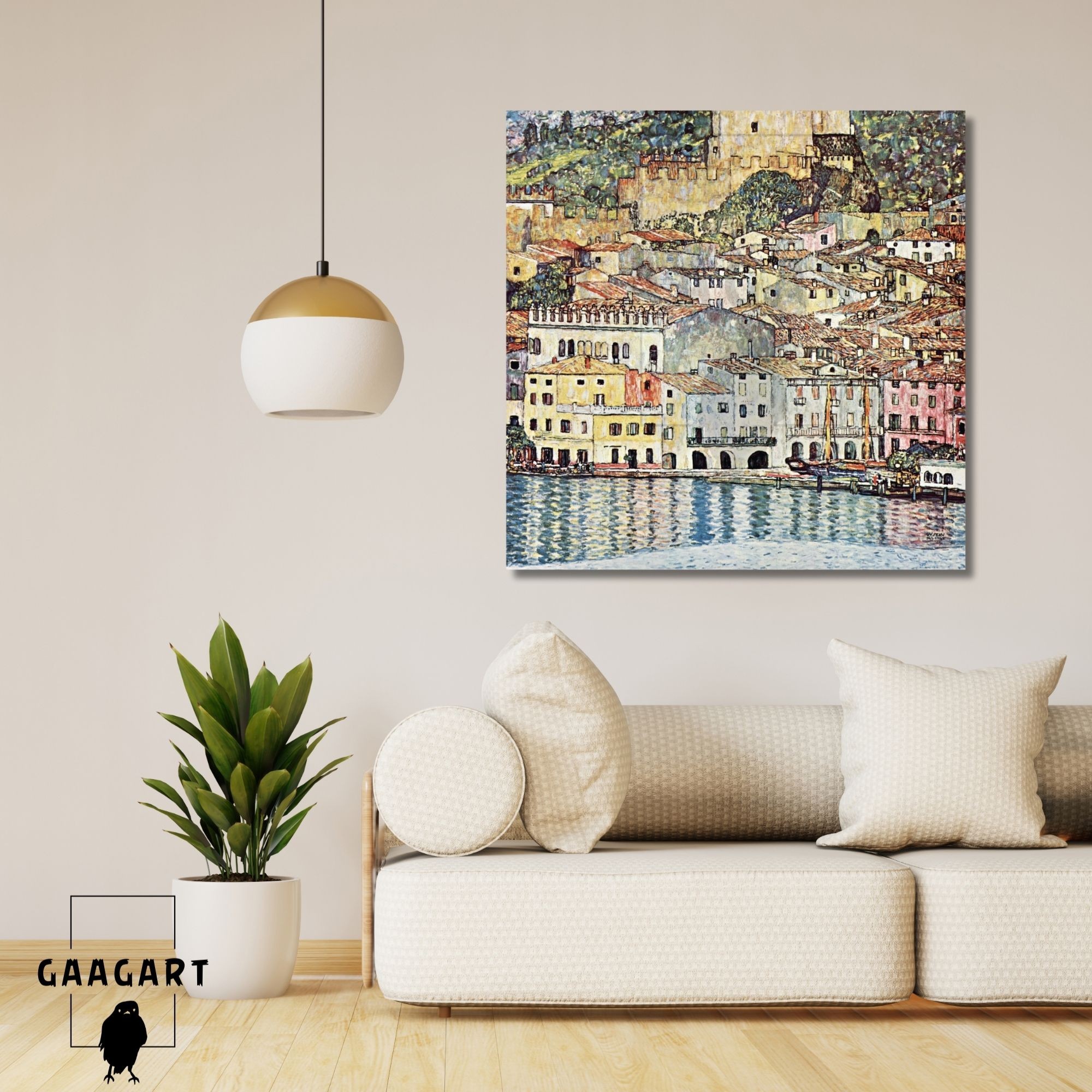 Kare Kanvas Tablo Ünlü Eserler Gustav Klimt Garda Denizi