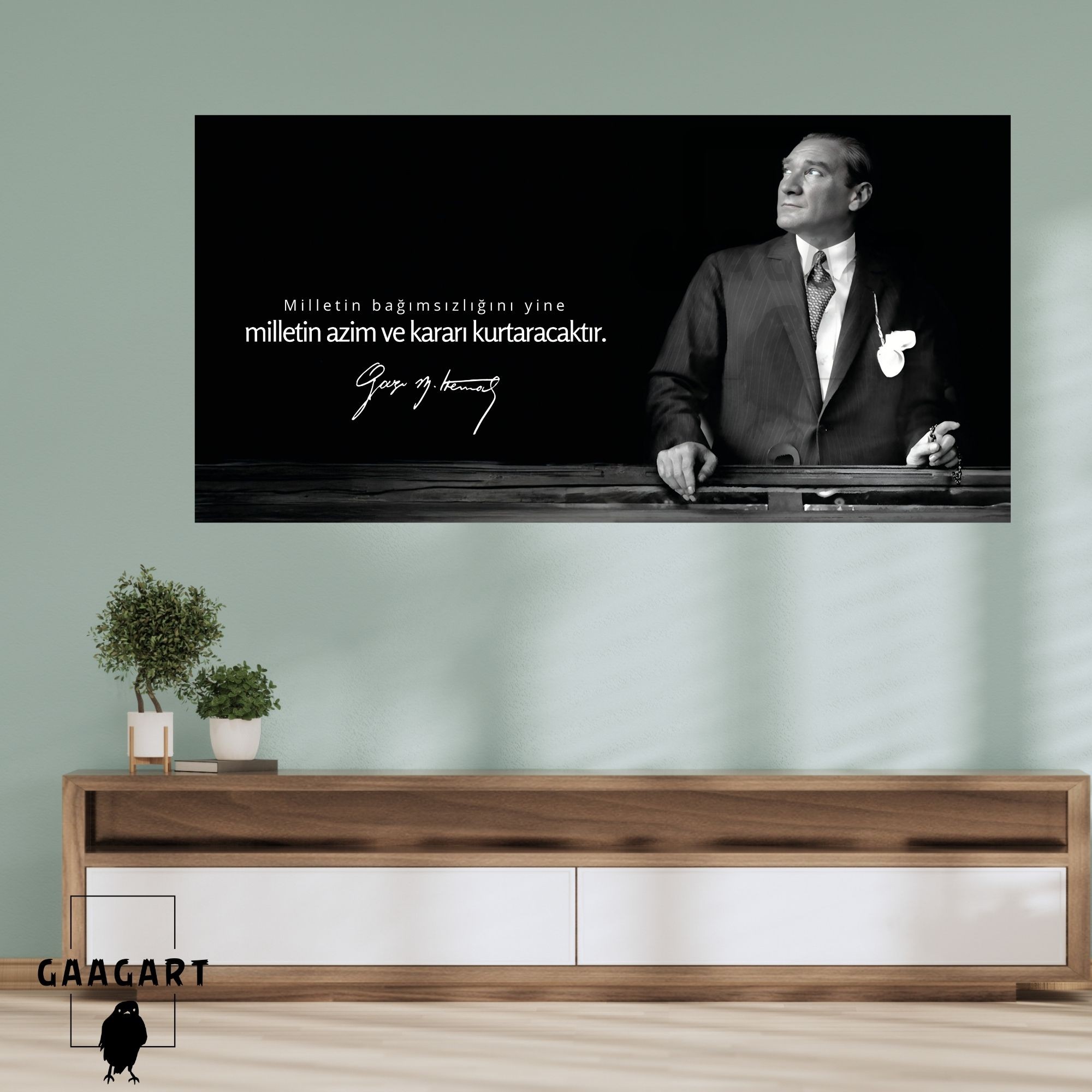 Panoramik Kanvas Makam Panosu Atatürk Sözleri Bağımsızlık Hakkında Sözü
