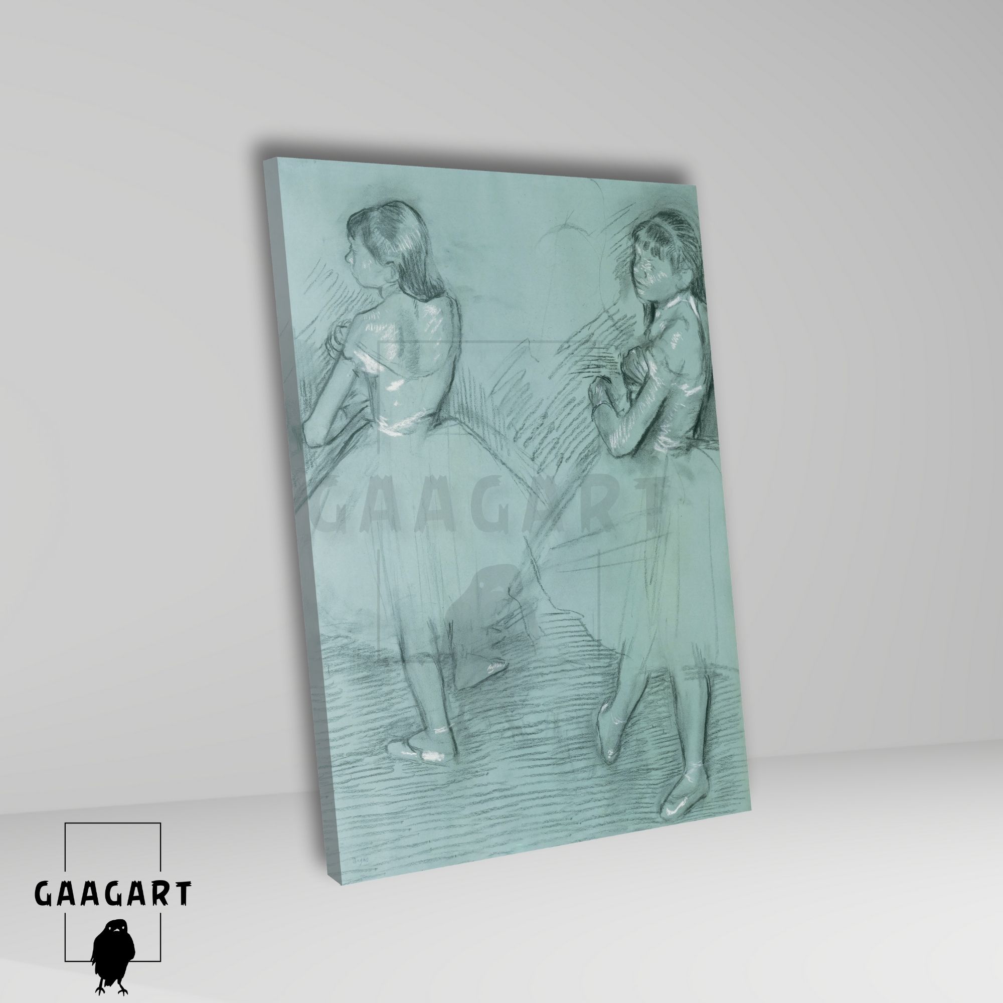 Tekli Dikey Kanvas Edgar Degas Two Dancers