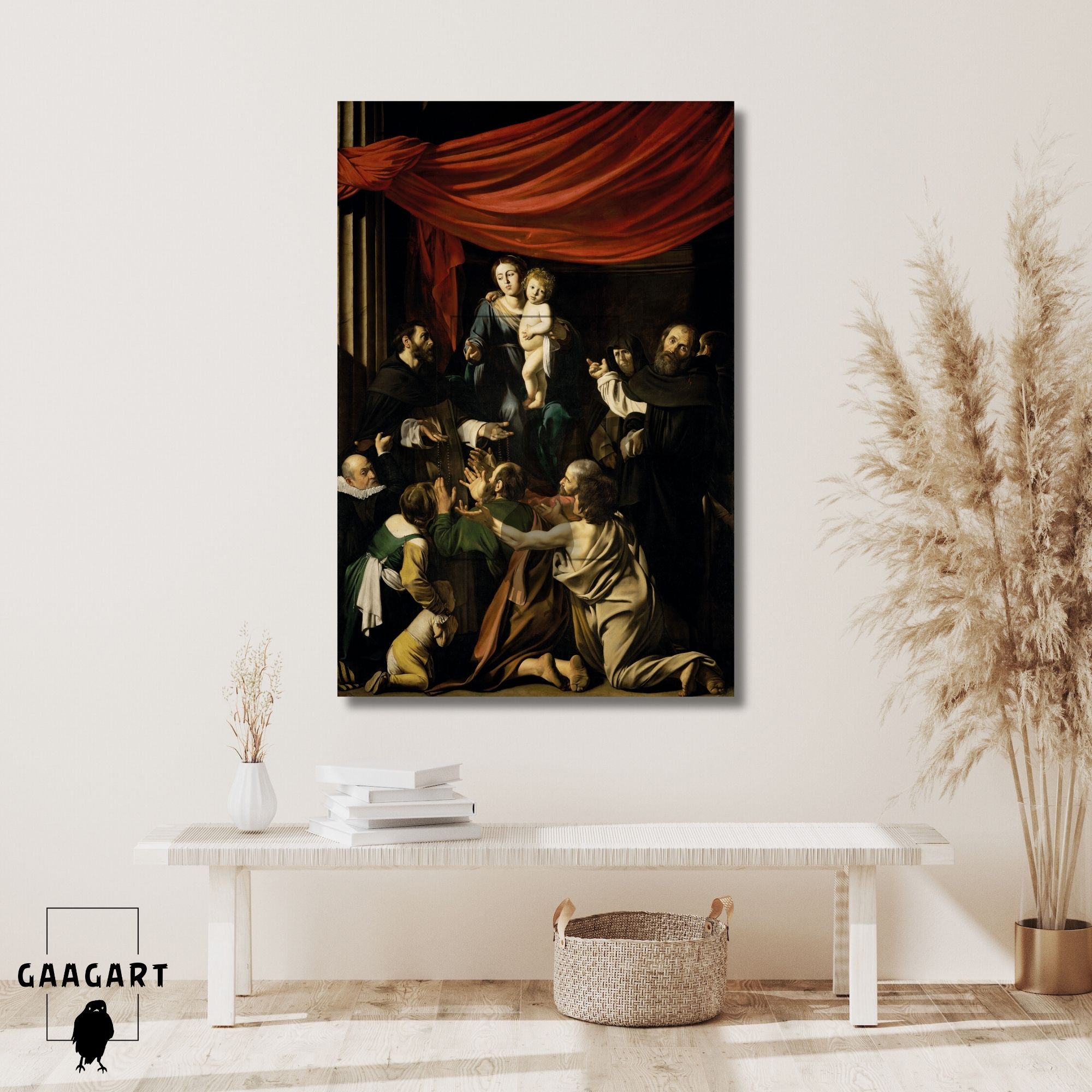 Tekli Dikey Kanvas Caravaggio Madonna Of The Rosary