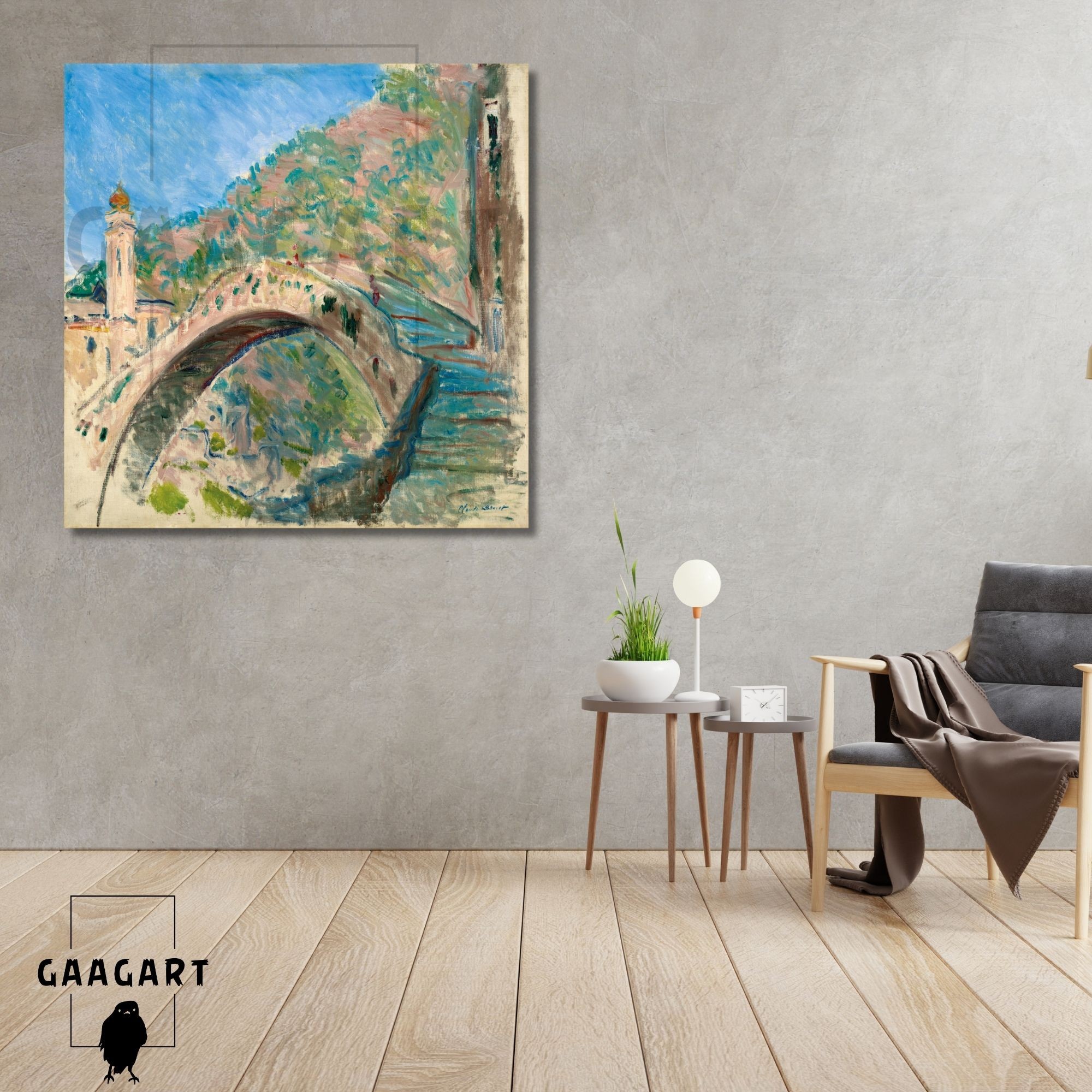Kare Kanvas Ünlü Eserler Cloude Monet Ponte Di Dolceacqua 1884