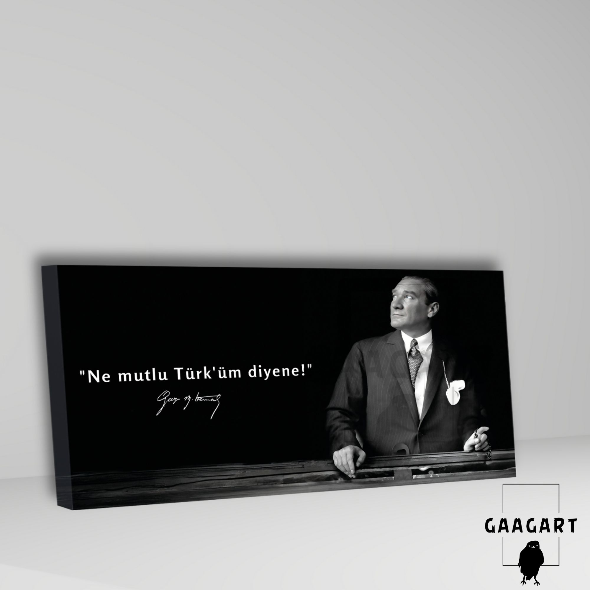Panoramik Kanvas Makam Panosu Atatürk "Ne mutlu Türk'üm diyene!"