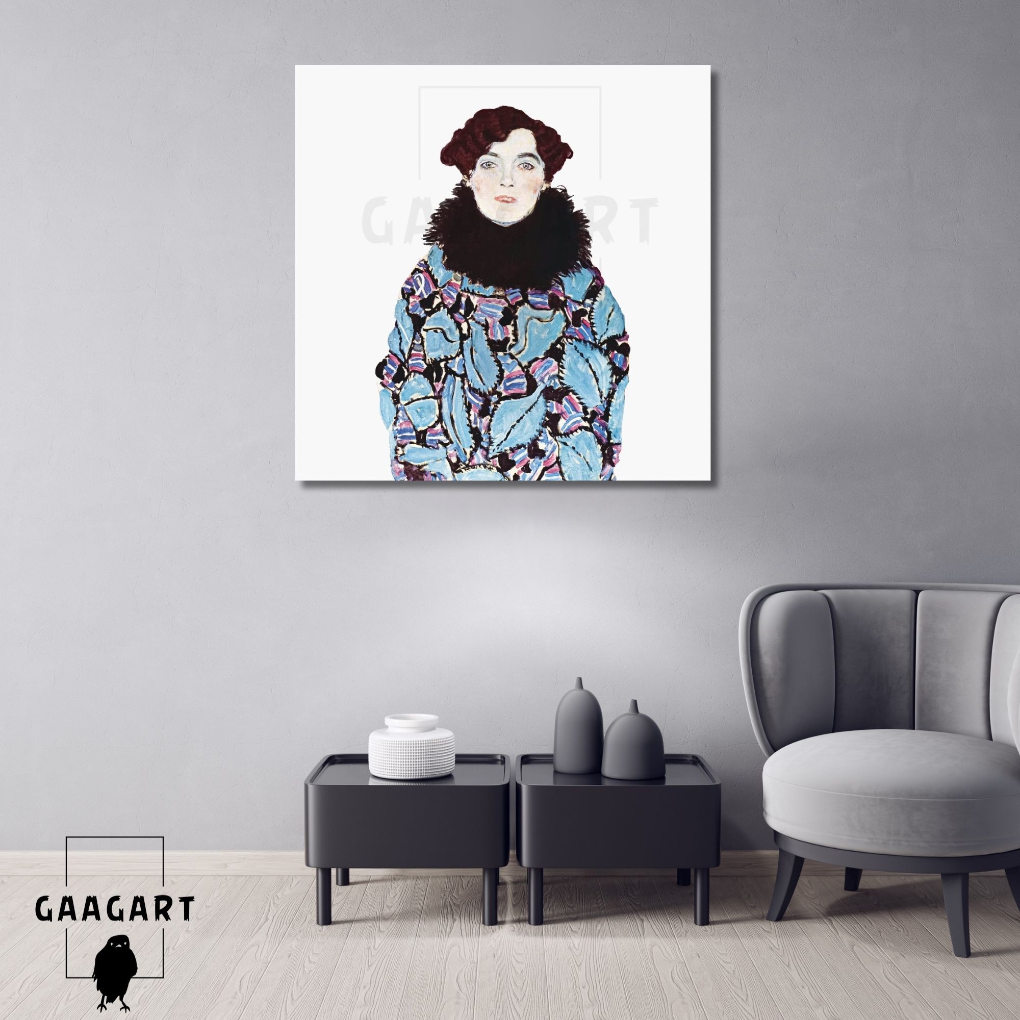 Kare Kanvas Tablo Ünlü Eserler Gustav Klimt Johanna Staude Portresi