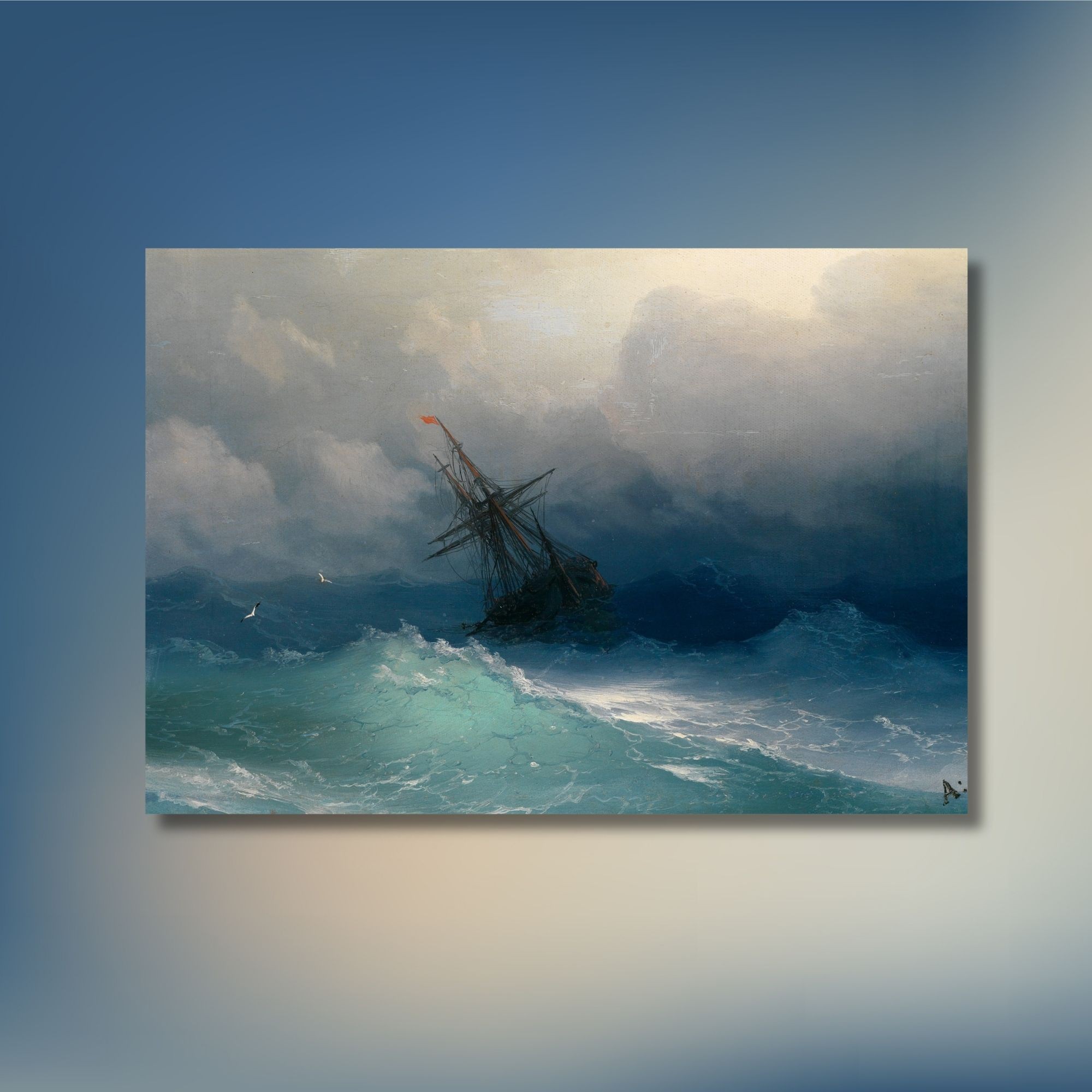 Tekli Yatay Kanvas Tablo İvan Aivazovsky Ship On Stormy Seas