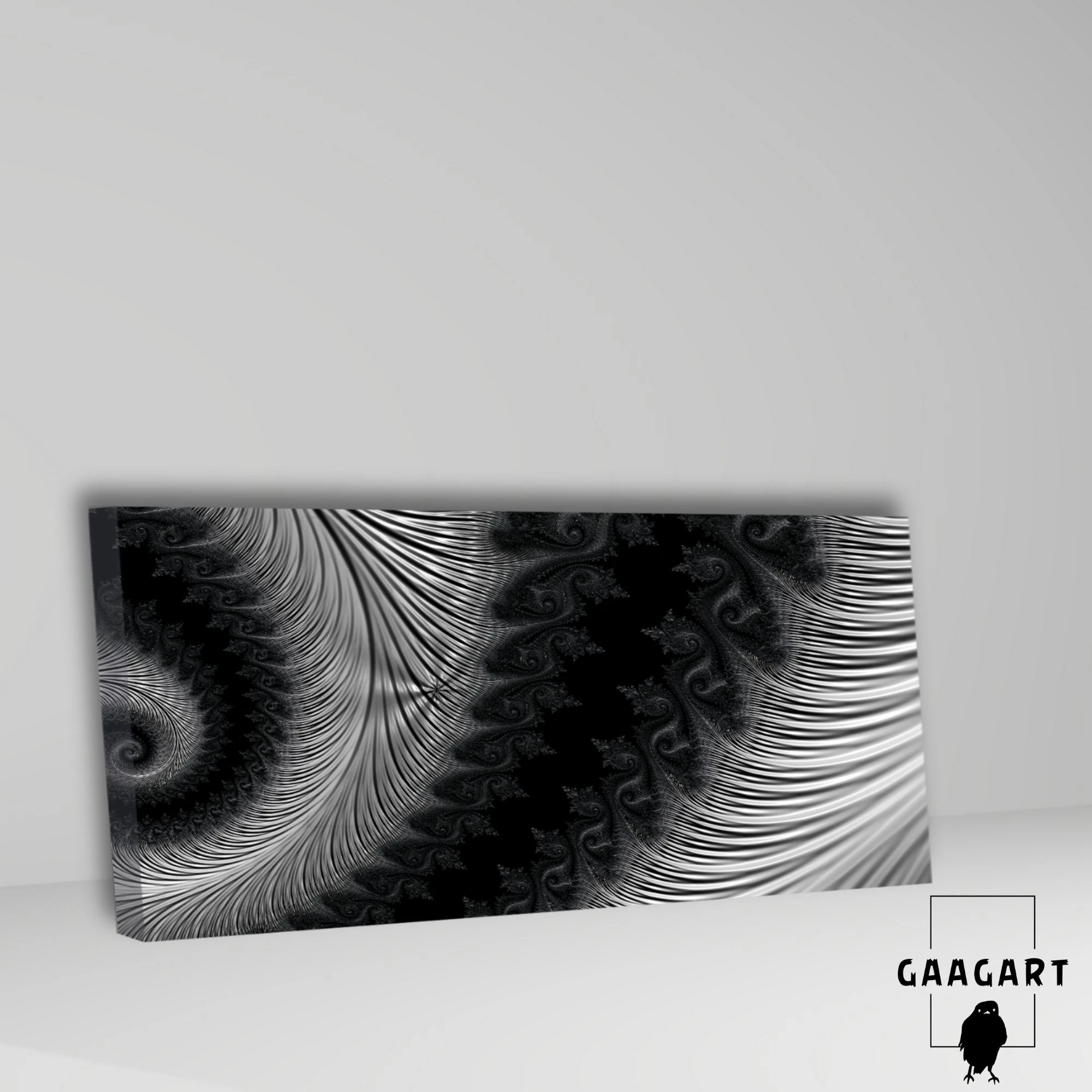 Panoramik Kanvas Kanvas Salon Tablosu Gri Siyah Soyut Desen