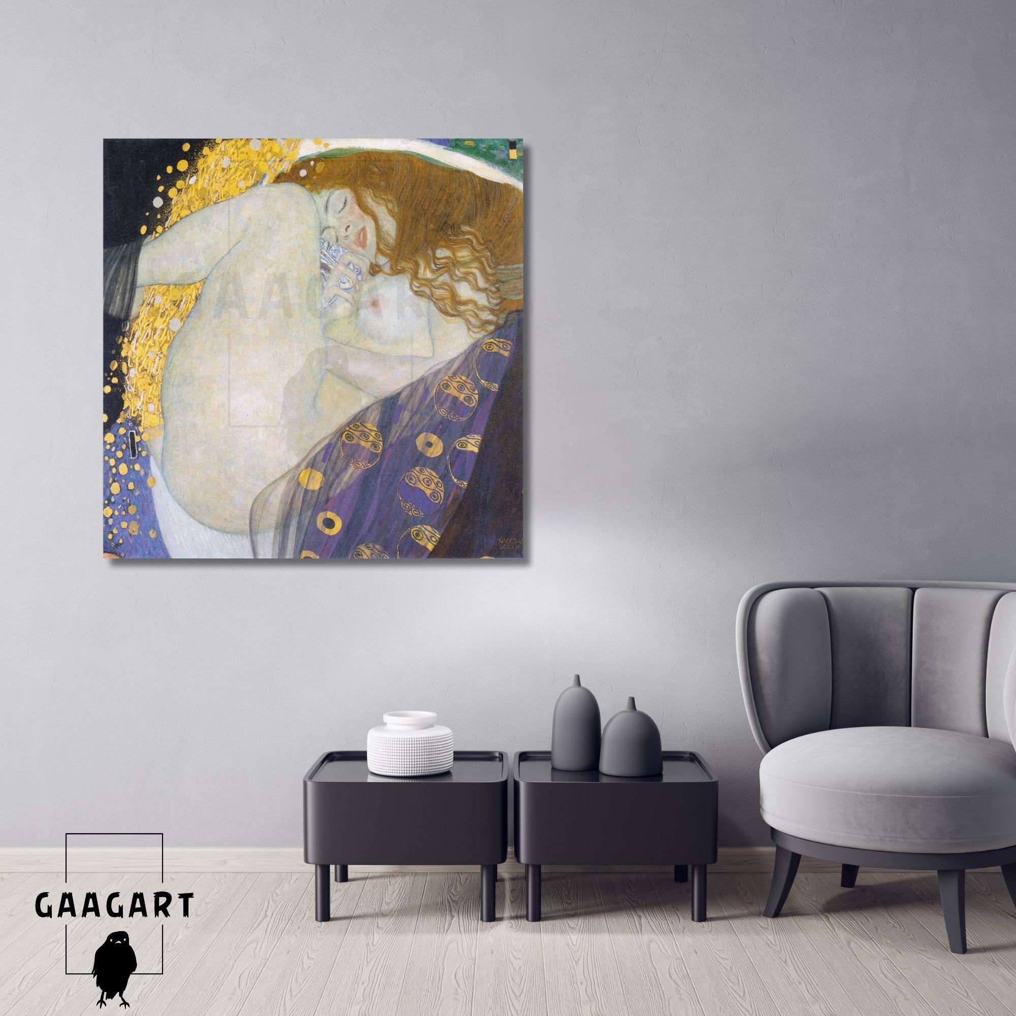 Kare Kanvas Tablo Ünlü Eserler Gustav Klimt-Danae (1907)