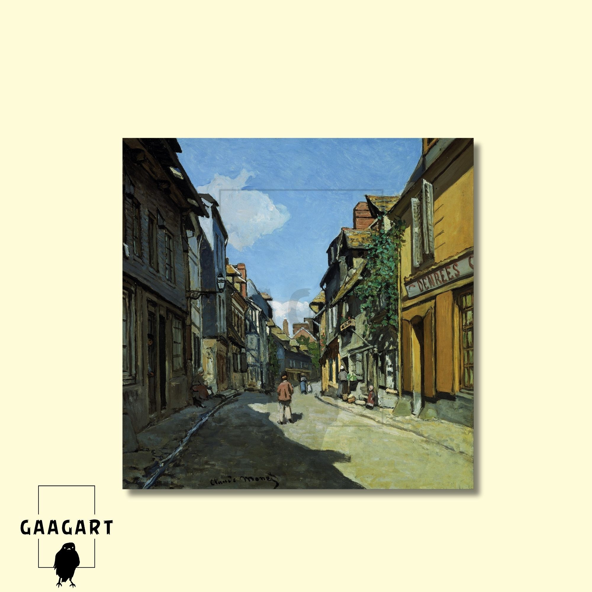 Kare Kanvas Tablo Ünlü Eserler Claude Monet Sokak Tablosu