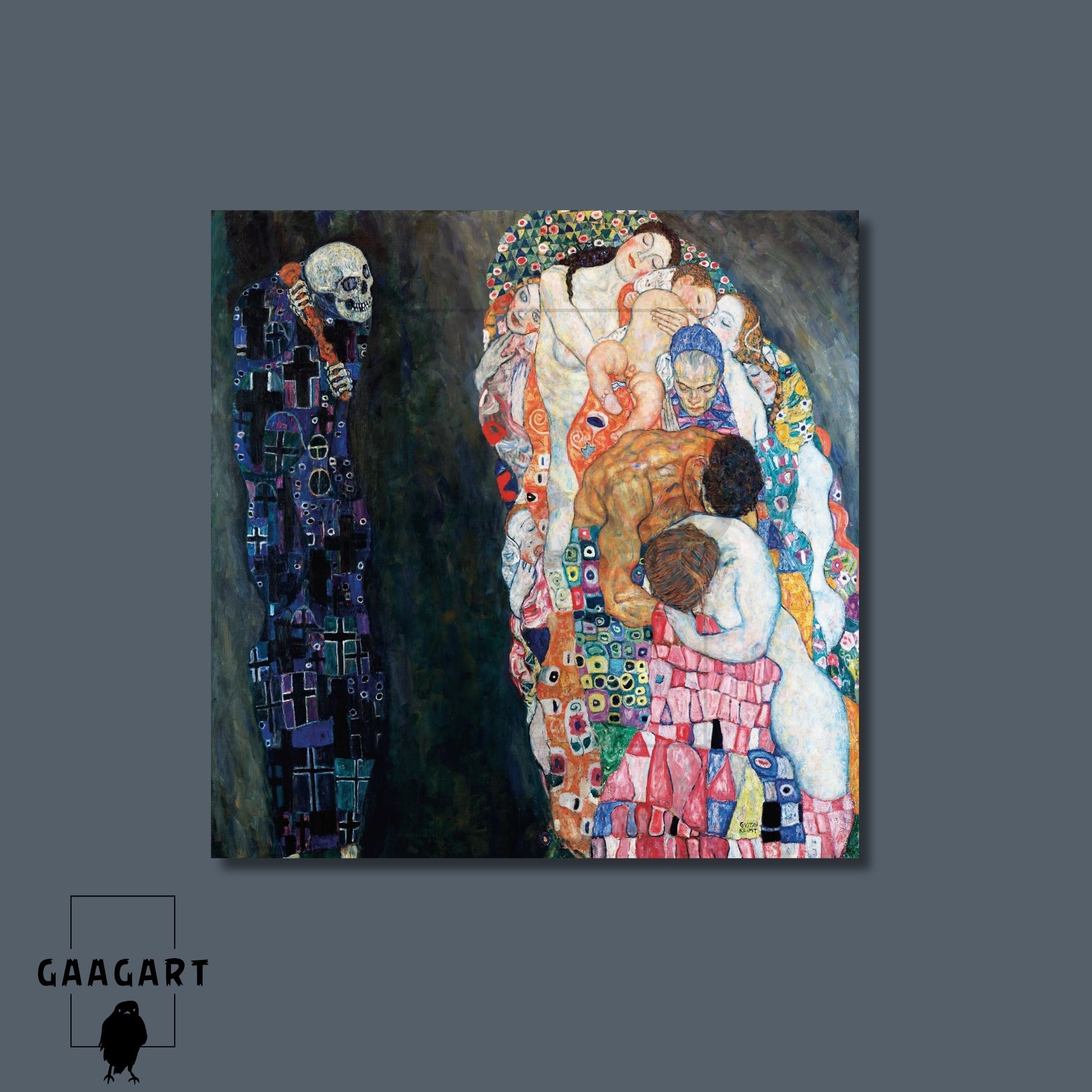 Kare Kanvas Tablo Ünlü Eserler Gustav Klimt Ölüm ve Yaşam
