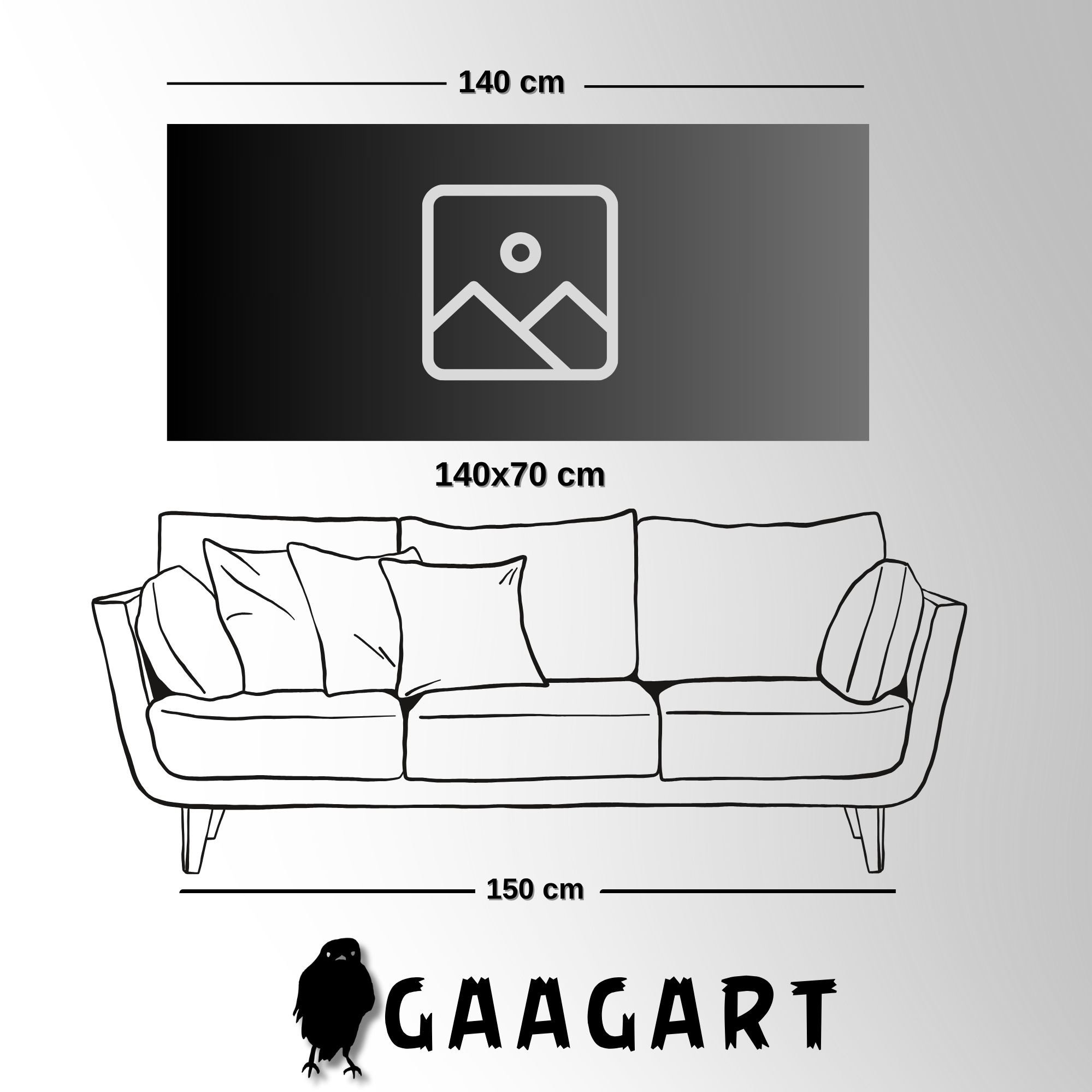 Panoramik Kanvas Duvar Tablosu Açık Mavi Gri Modern Tasarım