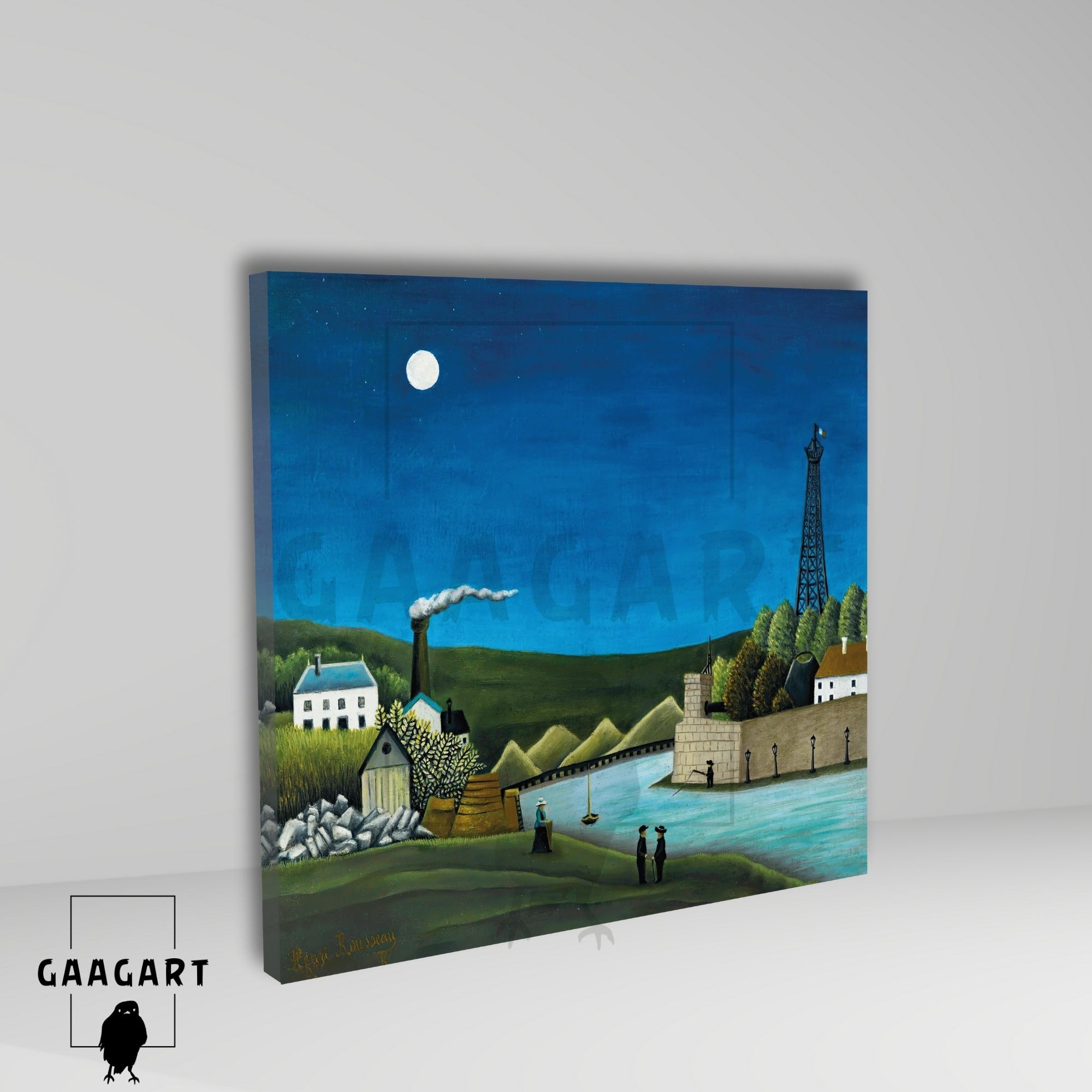 Kare Kanvas Tablo Ünlü Eserler Henri Rousseau-La Seine À Suresnes