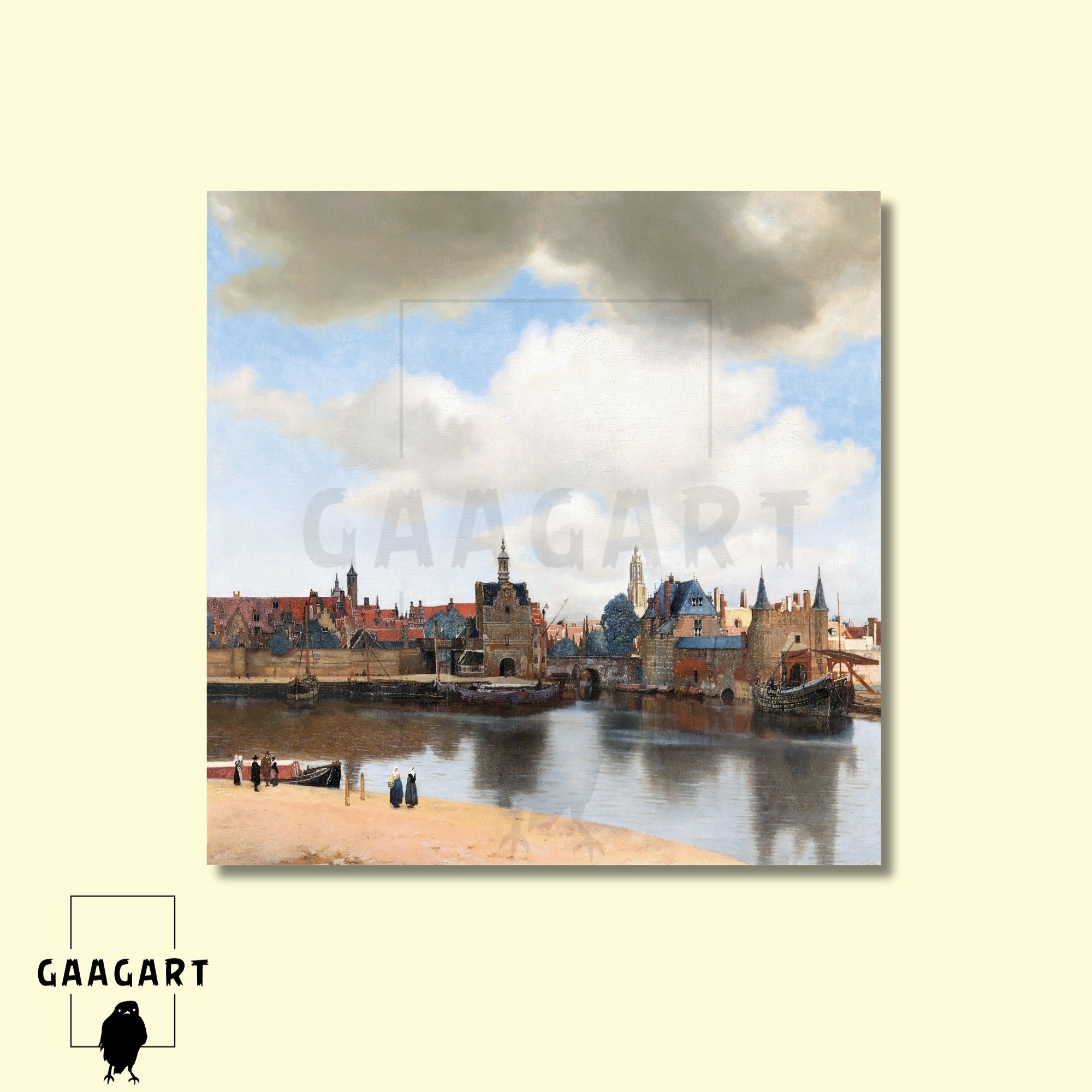 Kare Kanvas Tablo Ünlü Eserler Ohannes Vermeer View of Delft