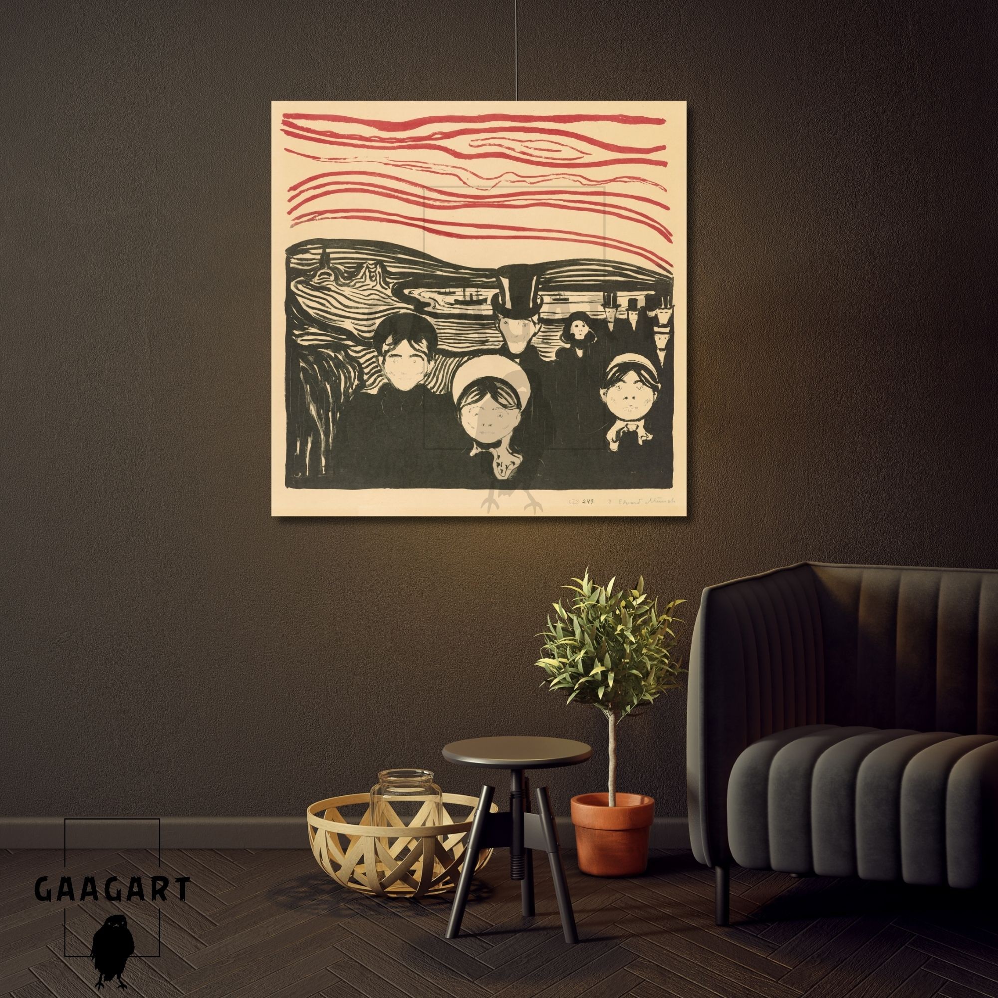Kare Kanvas Tablo Ünlü Eserler Edvard Munch Angst (1896)