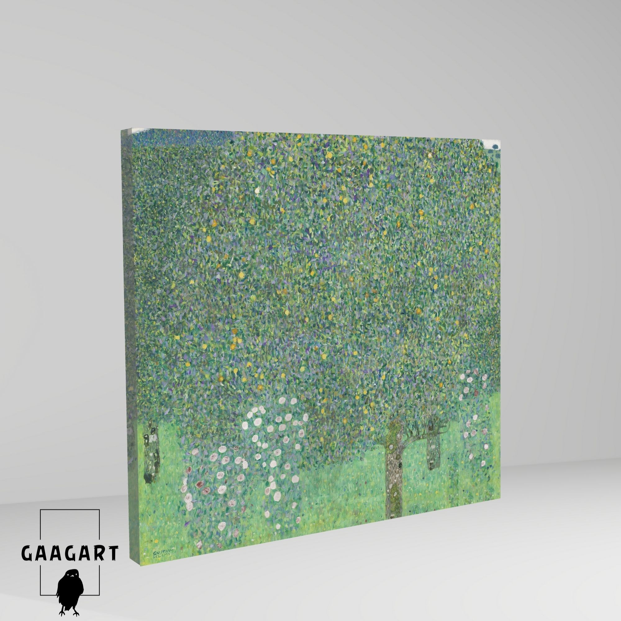 Kare Kanvas Tablo Ünlü Eserler Gustav Klimt-Rosebushes under the Trees