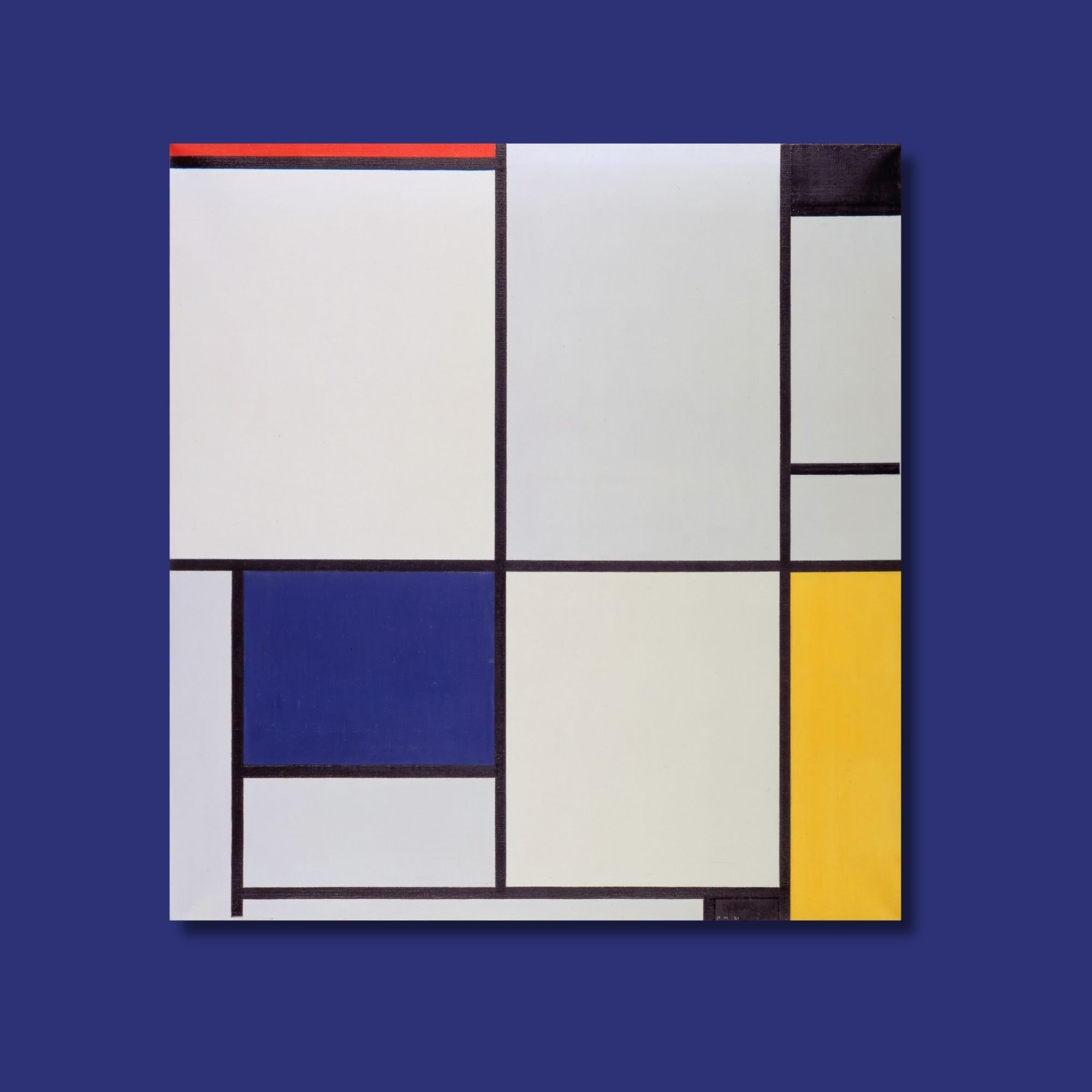 Tekli Kare Kanvas Tablo Piet Mondriaan 1926 Composition 3