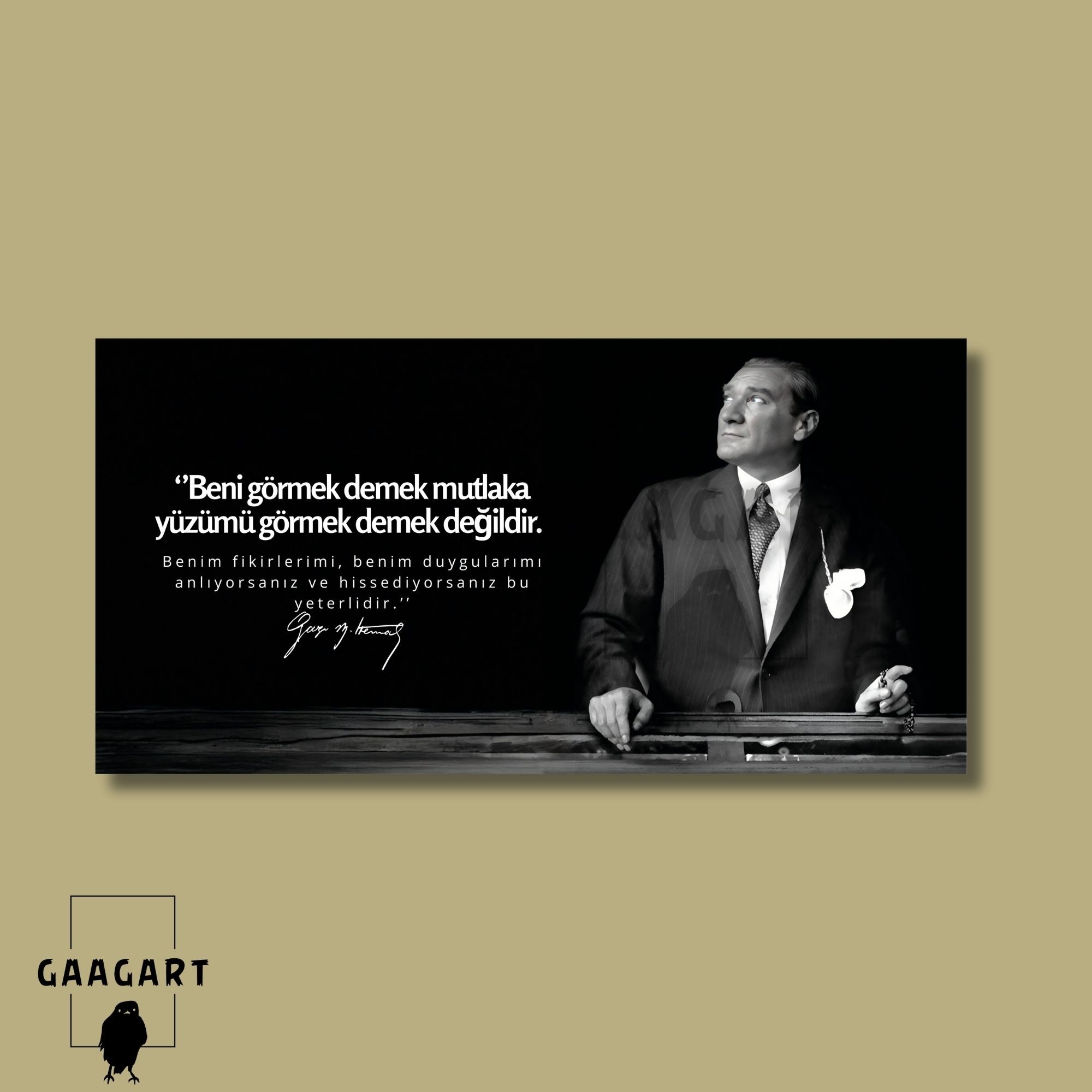 Panoramik Kanvas Makam Panosu Atatürk Beni görmek demek mutlaka yüzümü görmek demek değildir.