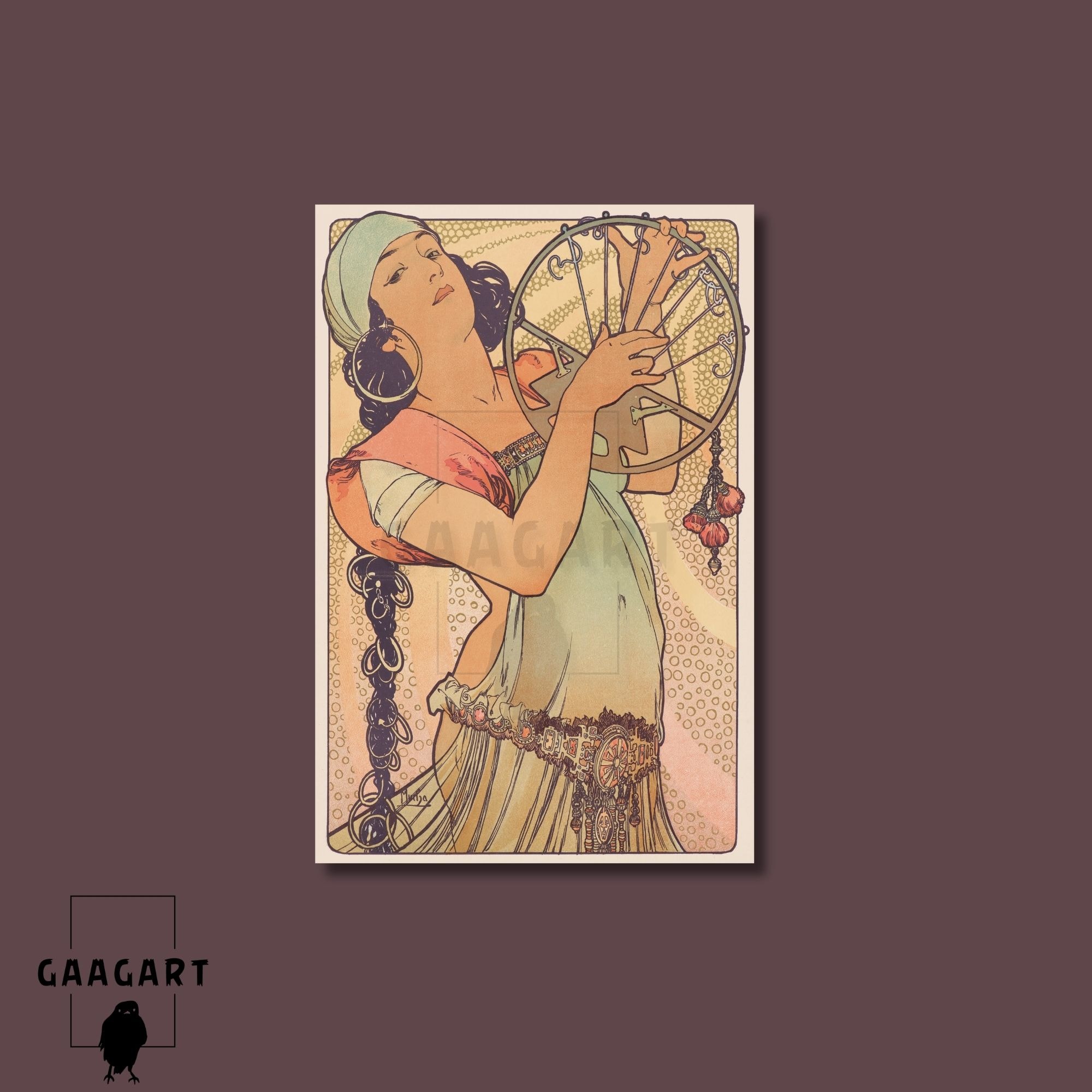 Tekli Dikey Kanvas Alphonse Mucha Salome