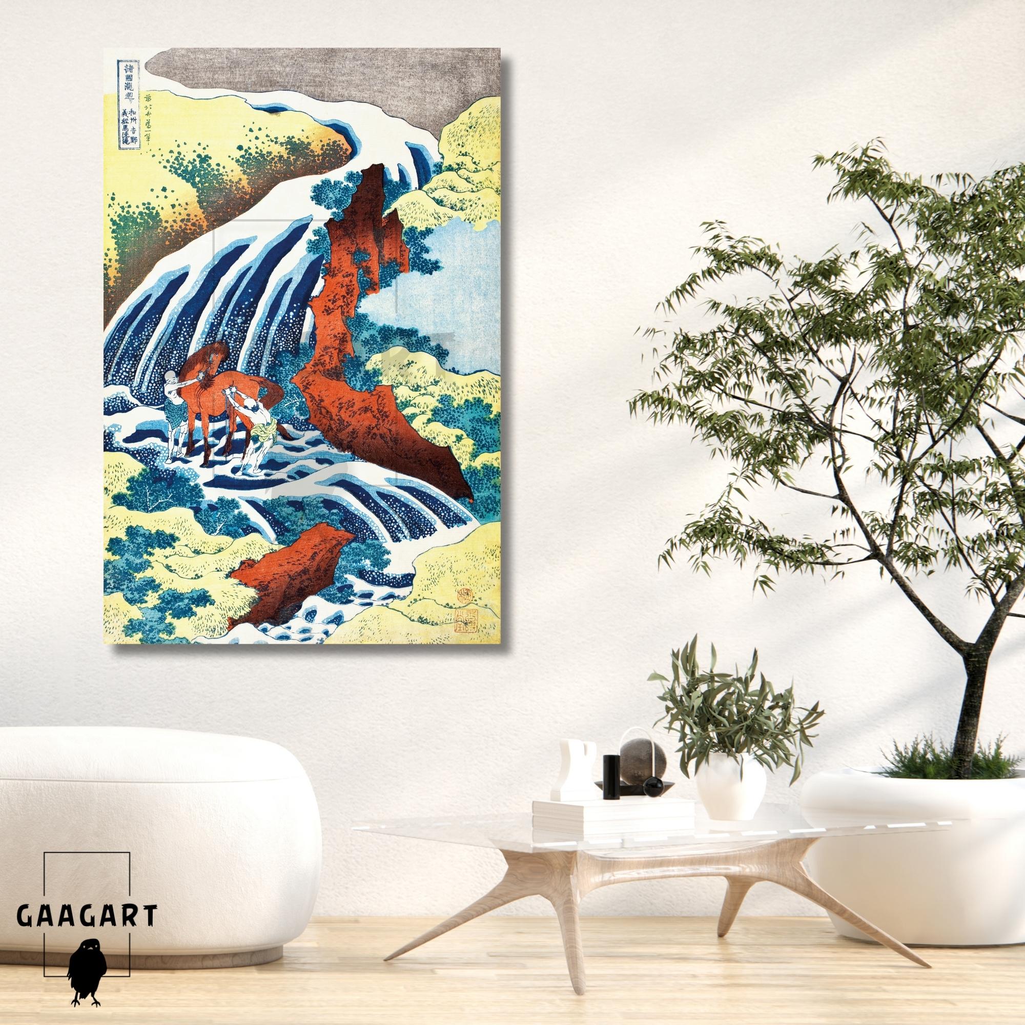 Tekli Dikey Kanvas Tablo Ünlü Eserler Katsushika Hokusai The Yoshitsune