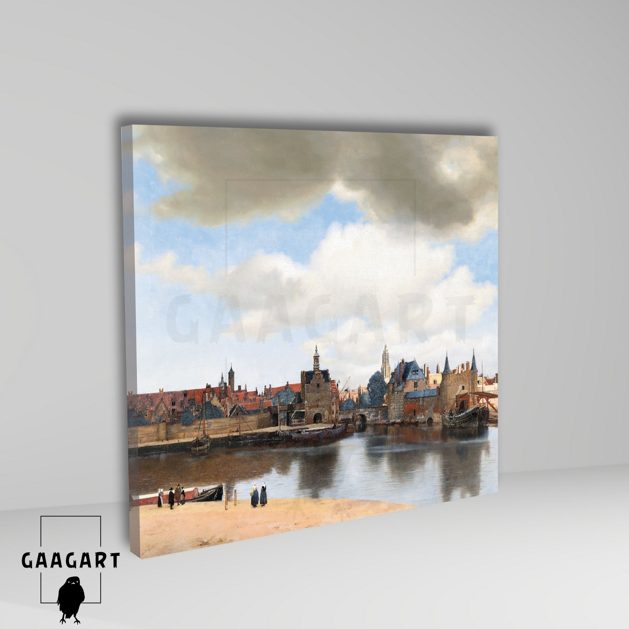 Kare Kanvas Tablo Ünlü Eserler Ohannes Vermeer View of Delft