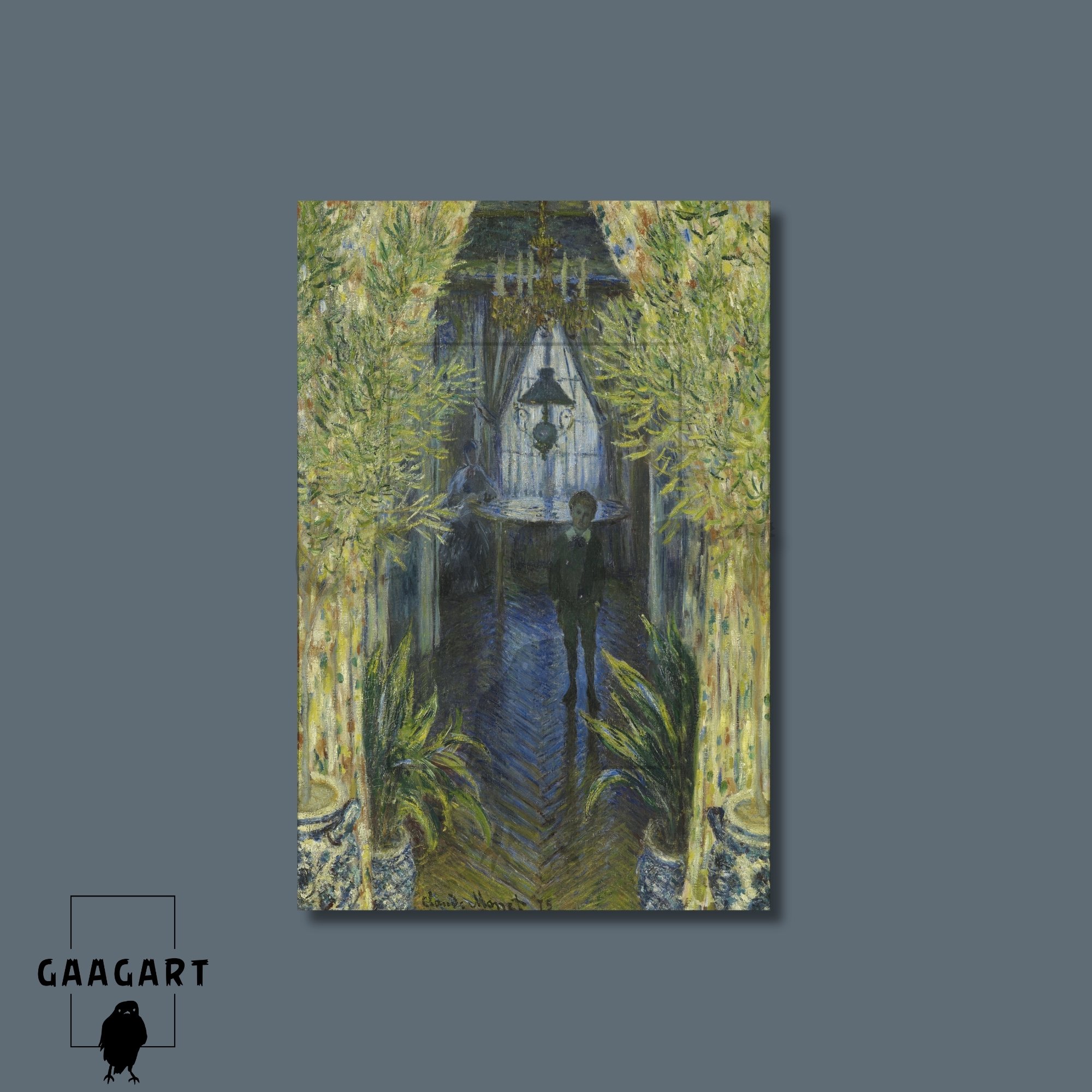 Tekli Dikey Kanvas Tablo Ünlü Eserler Claude Monet A Corner Of The Apartment