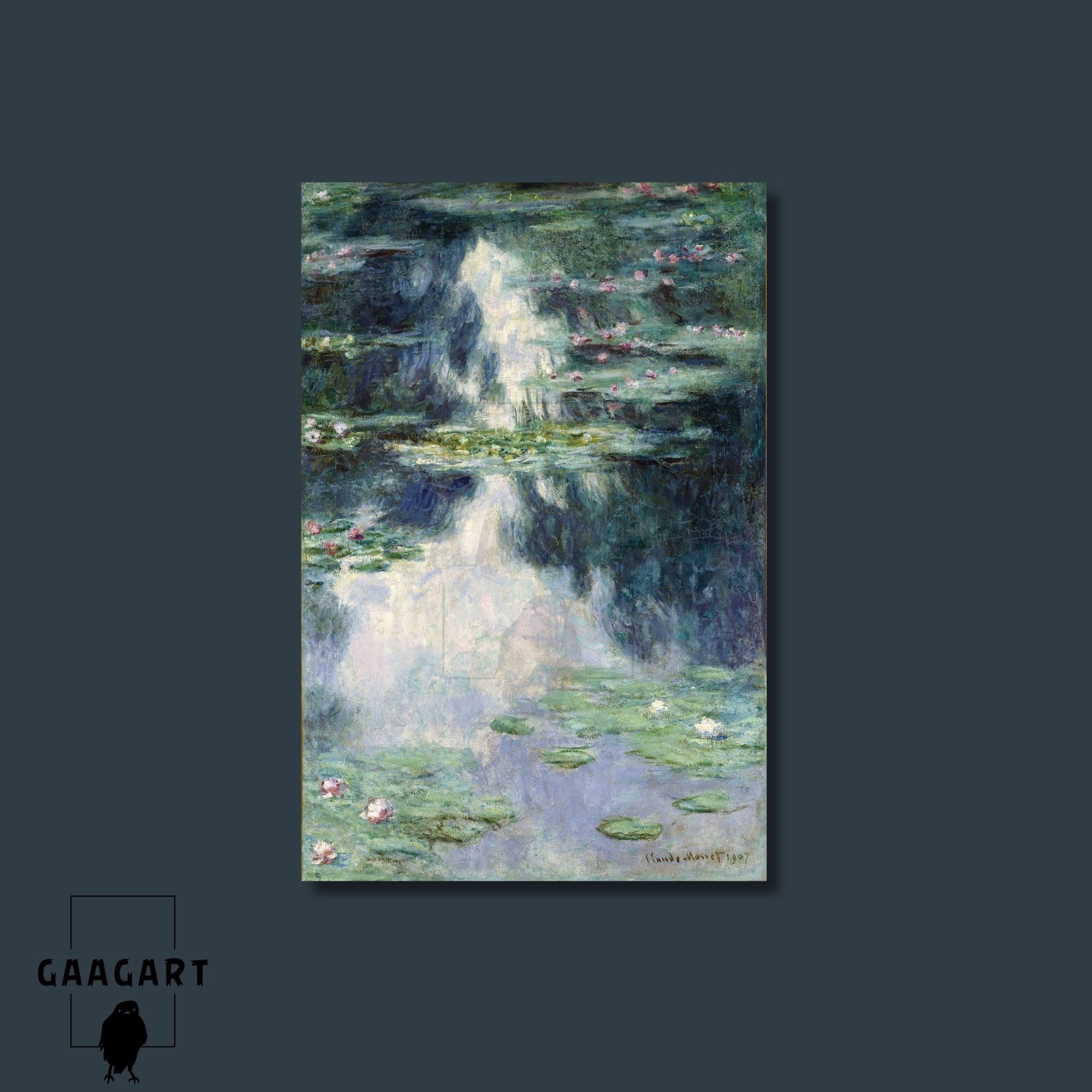 Tekli Dikey Kanvas Claude Monet Pond With Water Lilies