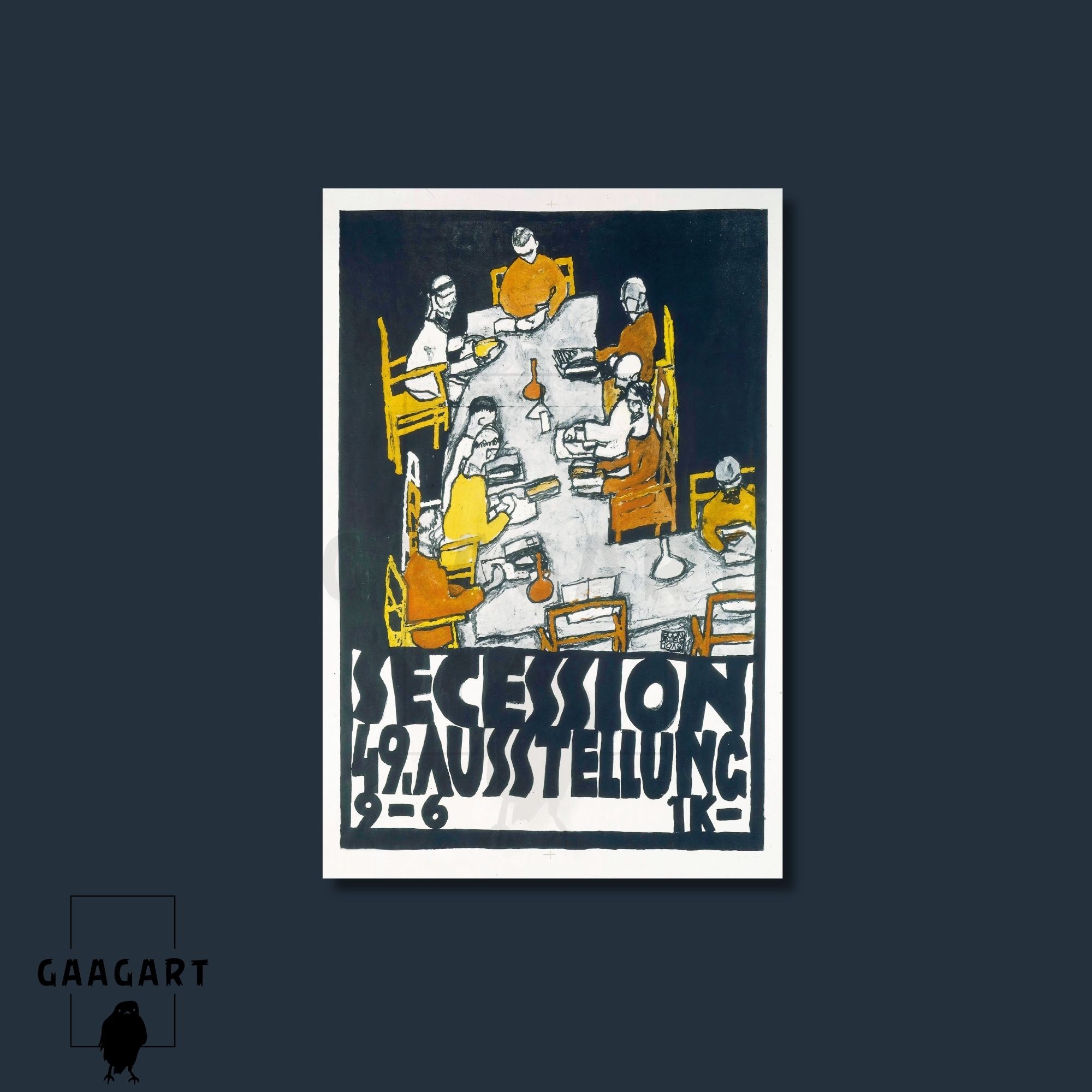 Tekli Dikey Kanvas Tablo Ünlü Eserler Egon Schiele-Secession Ausstellung
