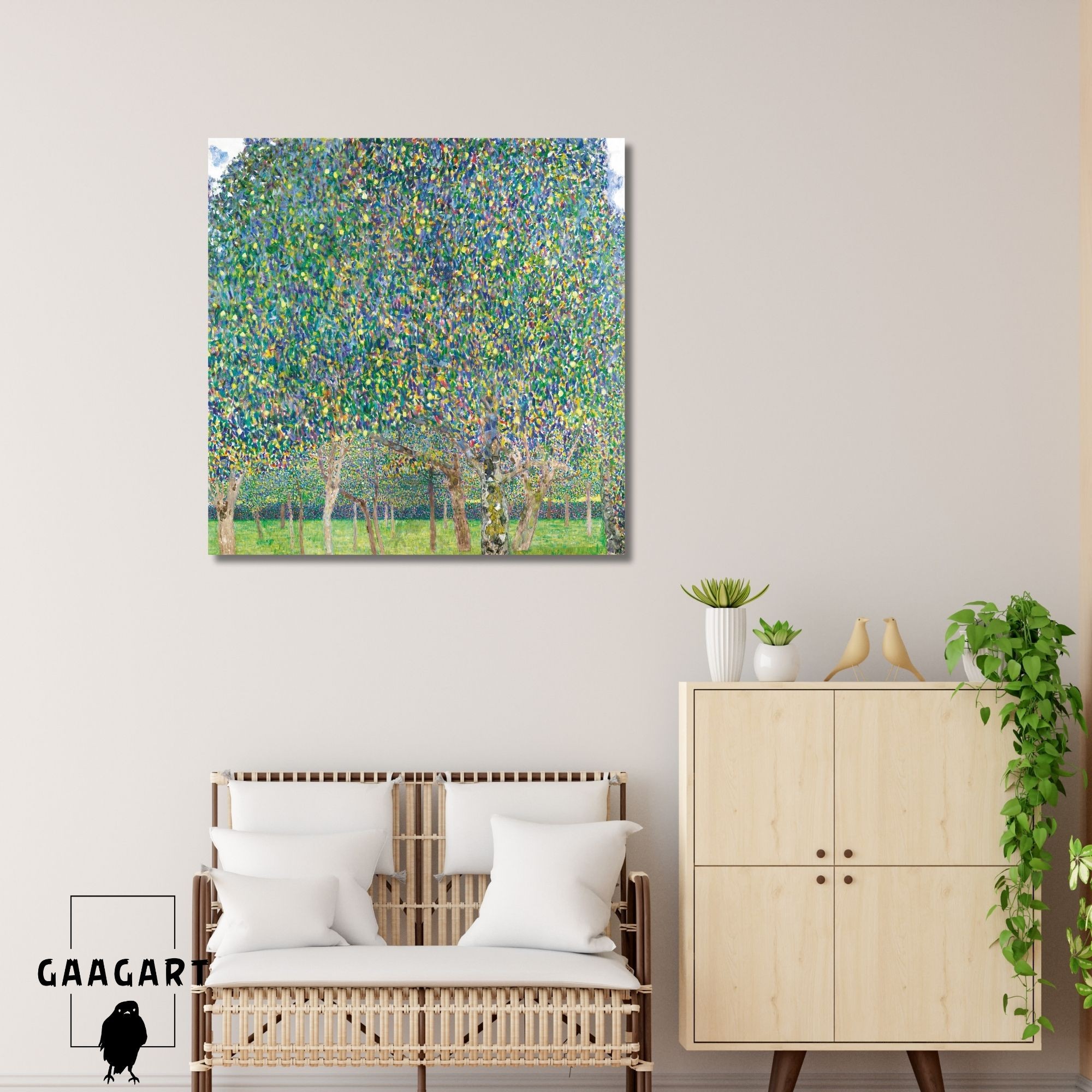 Kare Kanvas Tablo Ünlü Eserler Gustav Klimt Armut Ağacı Tablosu