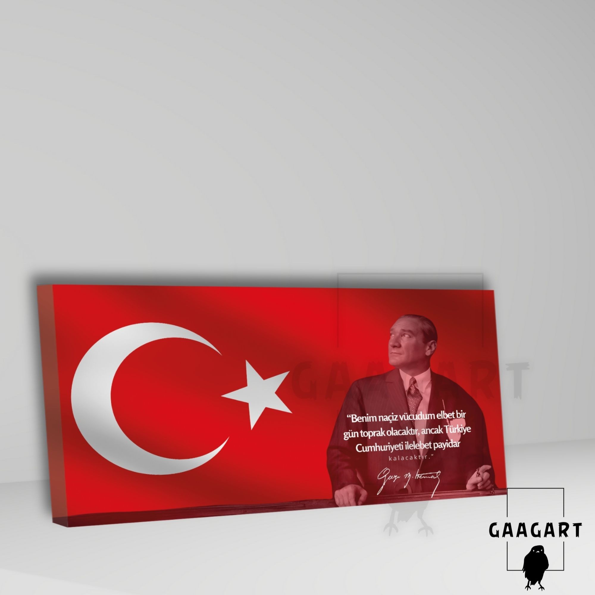 Panoramik Kanvas Makam Panosu Atatürk Sözleri Benim naçiz vücudum elbet bir gün toprak olacaktır.