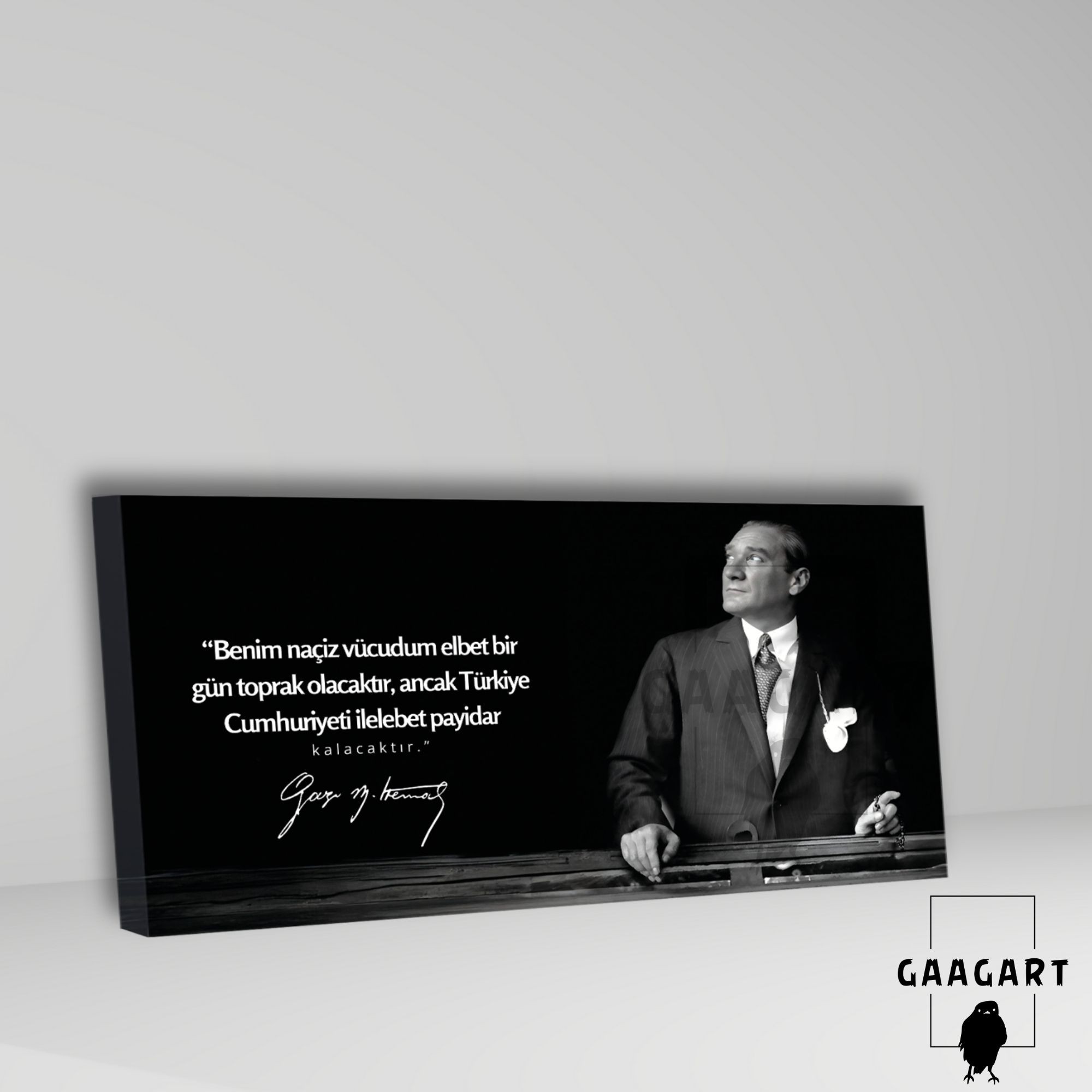Panoramik Kanvas Makam Panosu Atatürk Benim naçiz vücudum elbet bir gün toprak olacaktır.