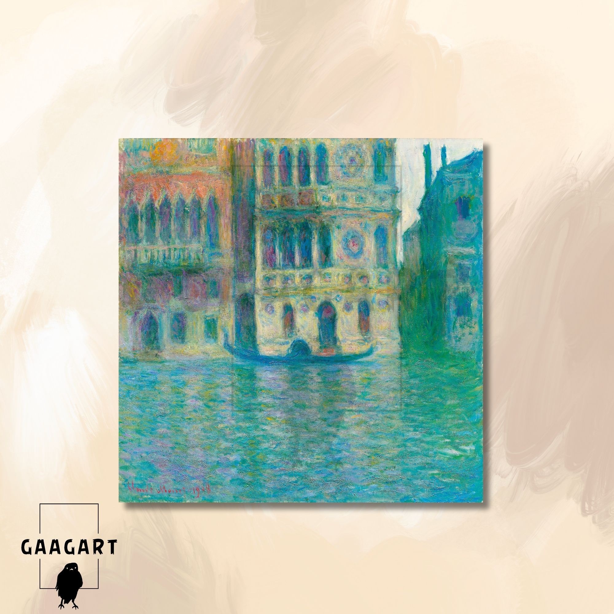 Kare Kanvas Tablo Ünlü Eserler Claude Monet Venice Palazzo Dario 1908