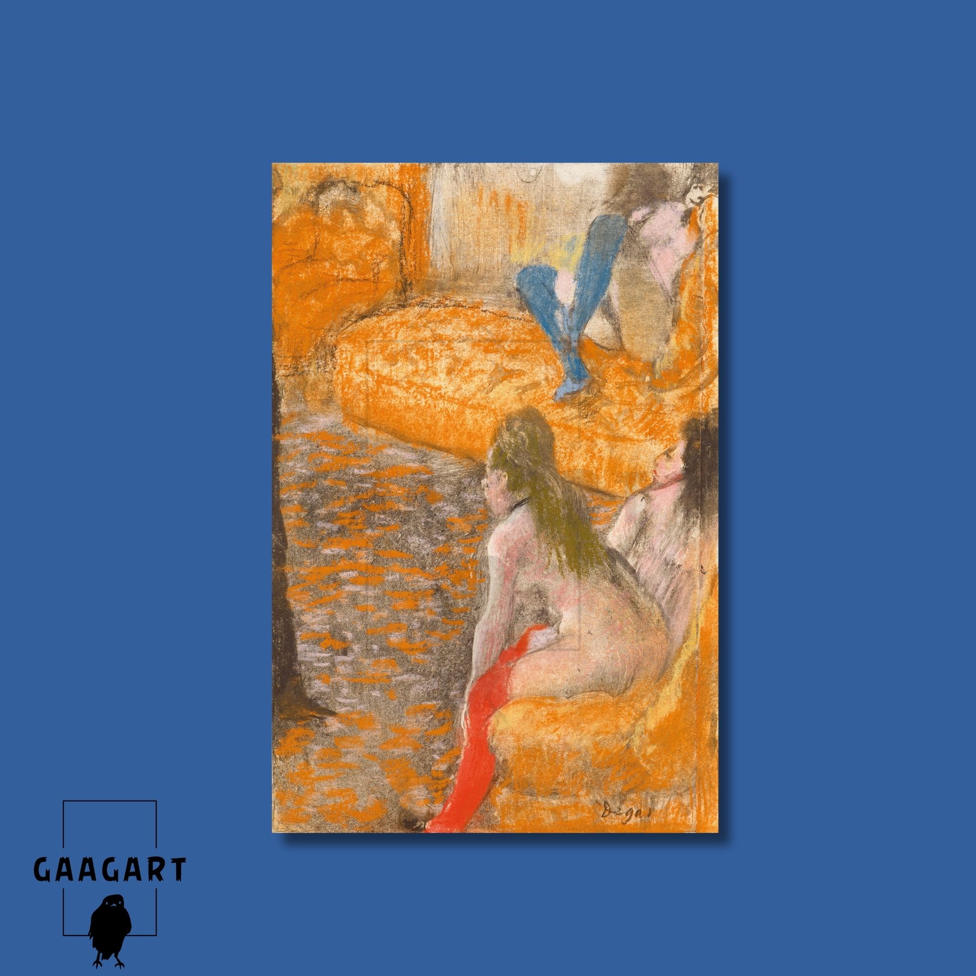 Tekli Dikey Kanvas Edgar Degas Attente Dun Client