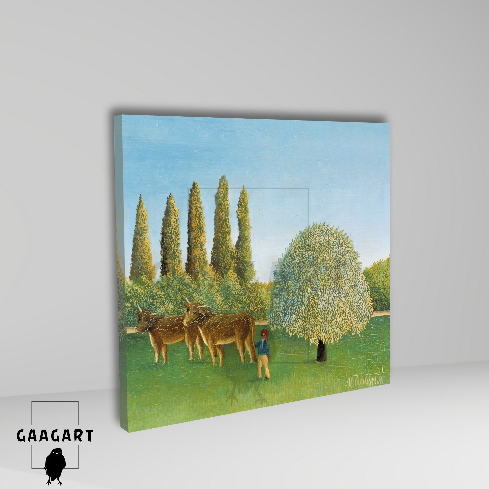 Kare Kanvas Tablo Ünlü Eserler Henri Rousseau-Meadowland (The Pasture) (1910)