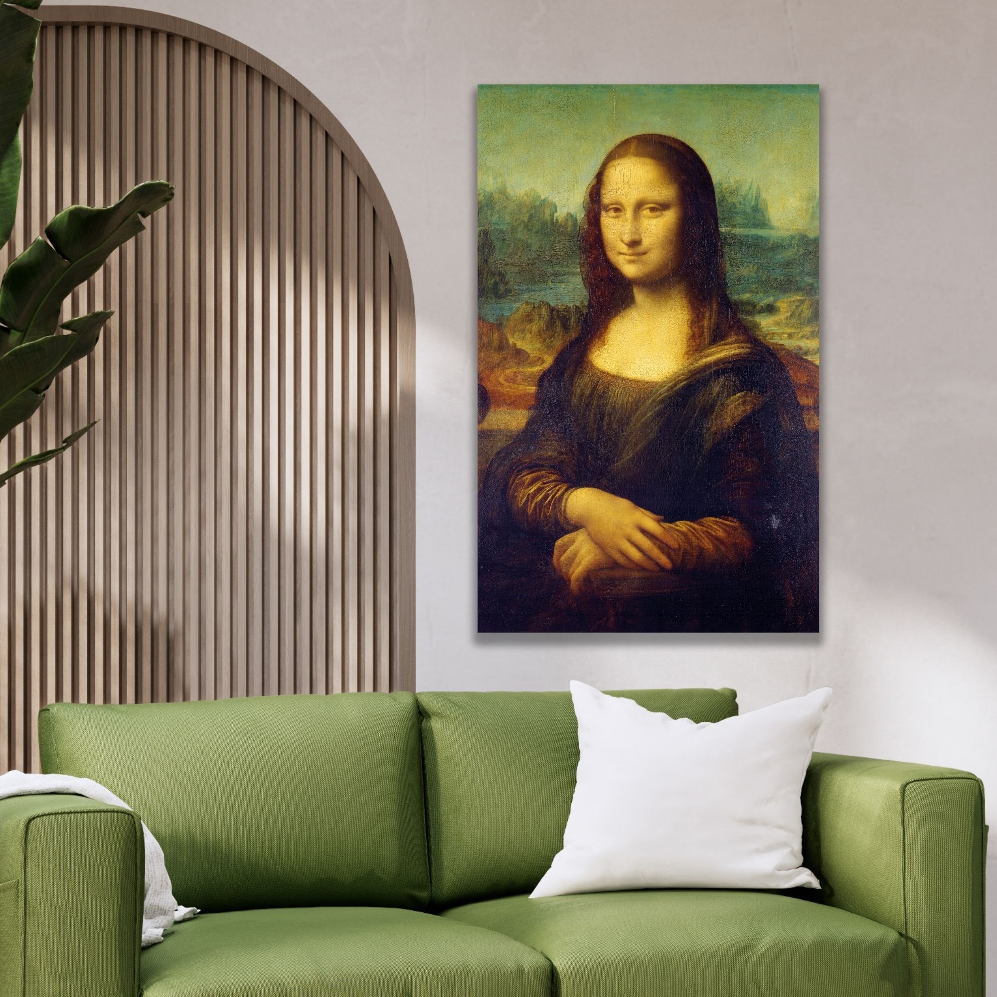 Tekli Dikey Kanvas Duvar Tablosu Leonardo da Vinci Mona Lisa