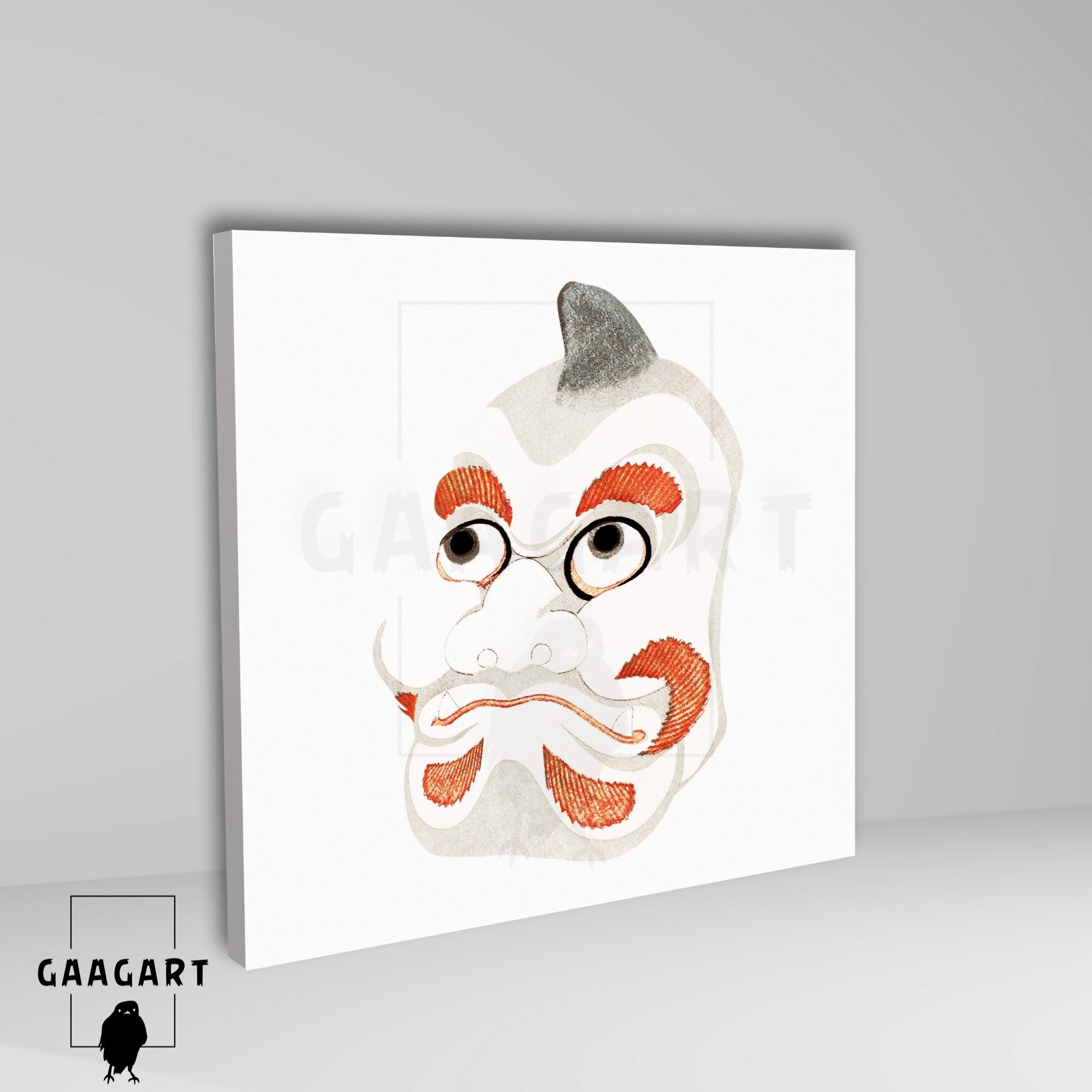 Kare Kanvas Tablo Ünlü Eserler Katsushika Hokusai Japanese Mask