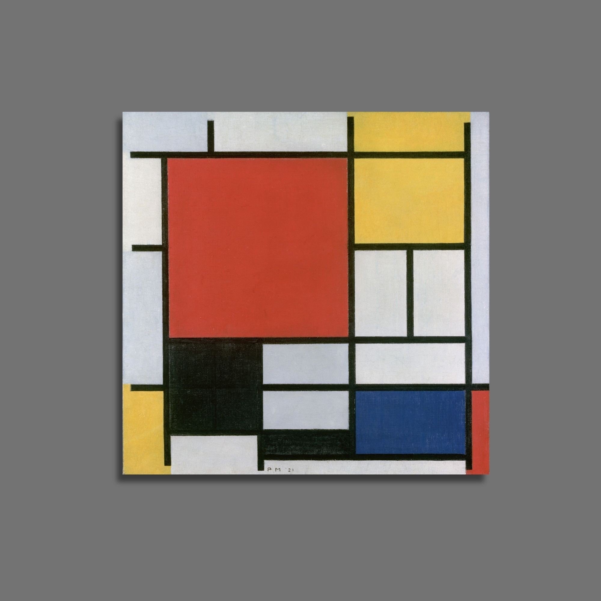 Tekli Kare Kanvas Tablo Piet Mondriaan 1926 Composition 1