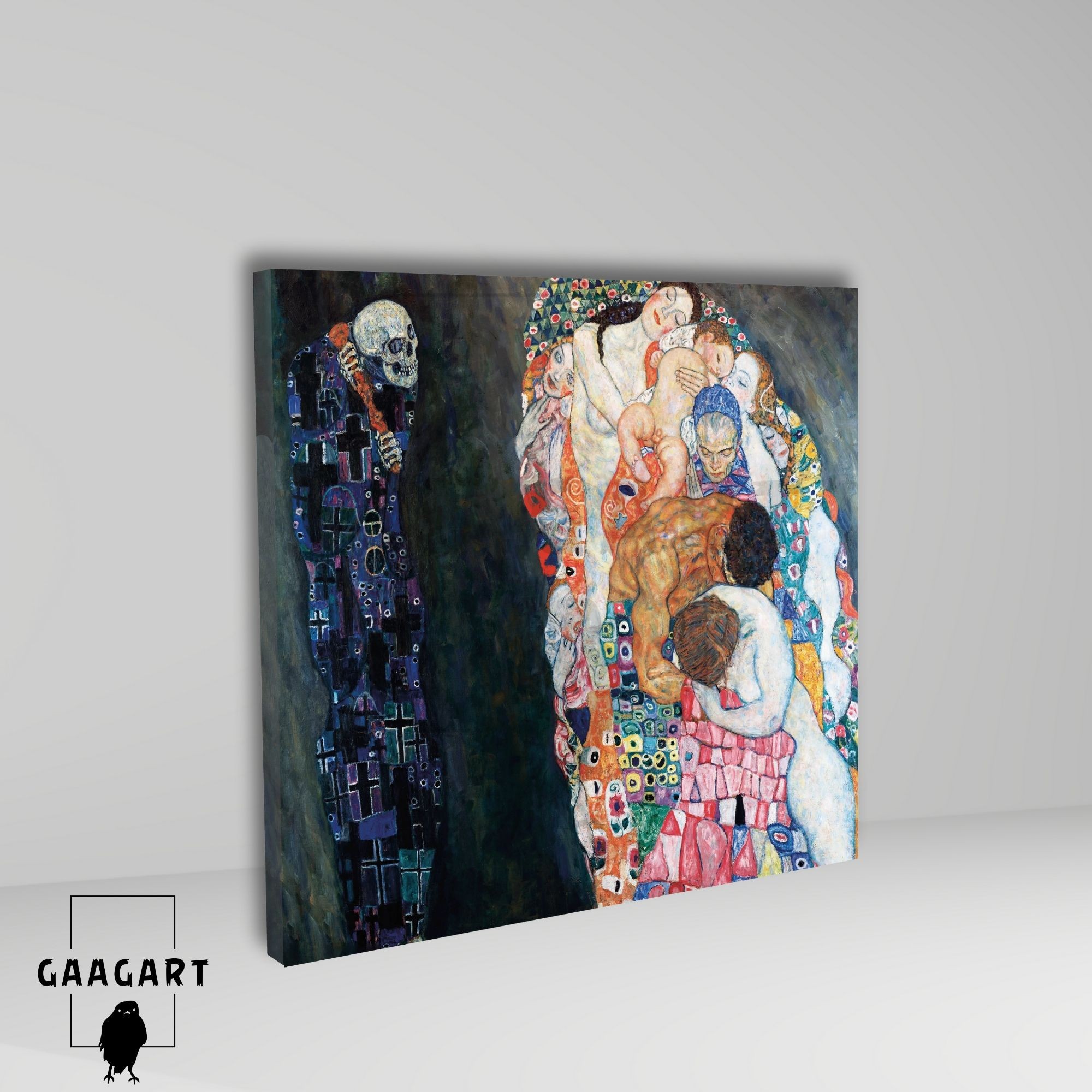 Kare Kanvas Tablo Ünlü Eserler Gustav Klimt Ölüm ve Yaşam