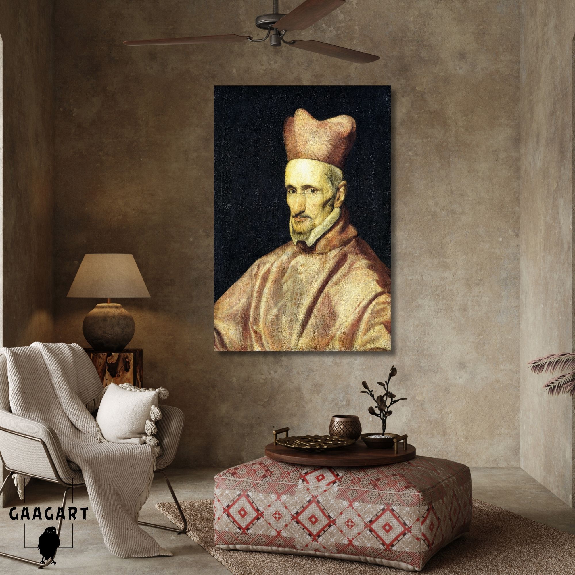 Tekli Dikey Kanvas Diego Velazquez Portrait Of Cardinal Gaspar