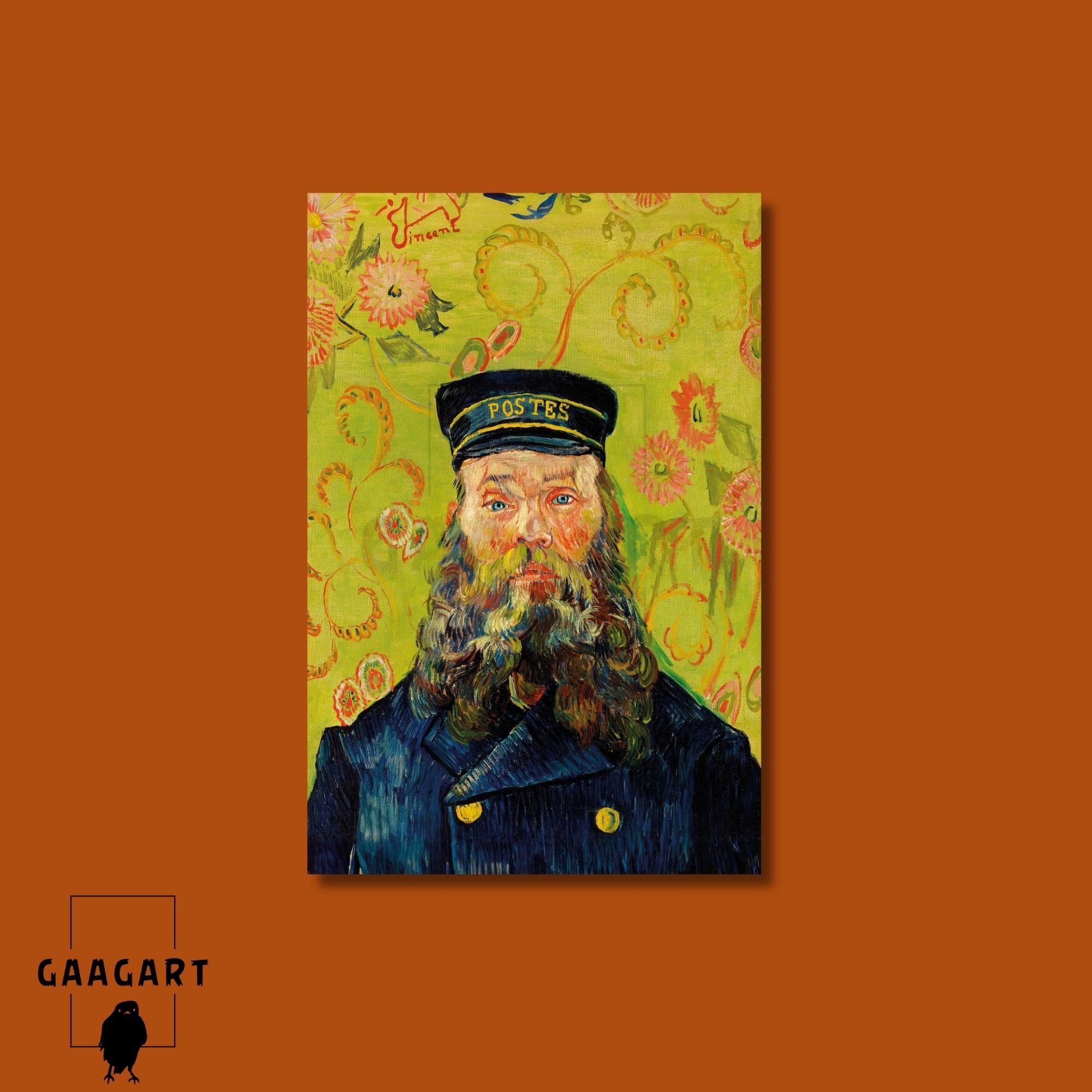 Tekli Dikey Kanvas Tablo Ünlü Eserler Van Gogh Postman Joseph Roulin
