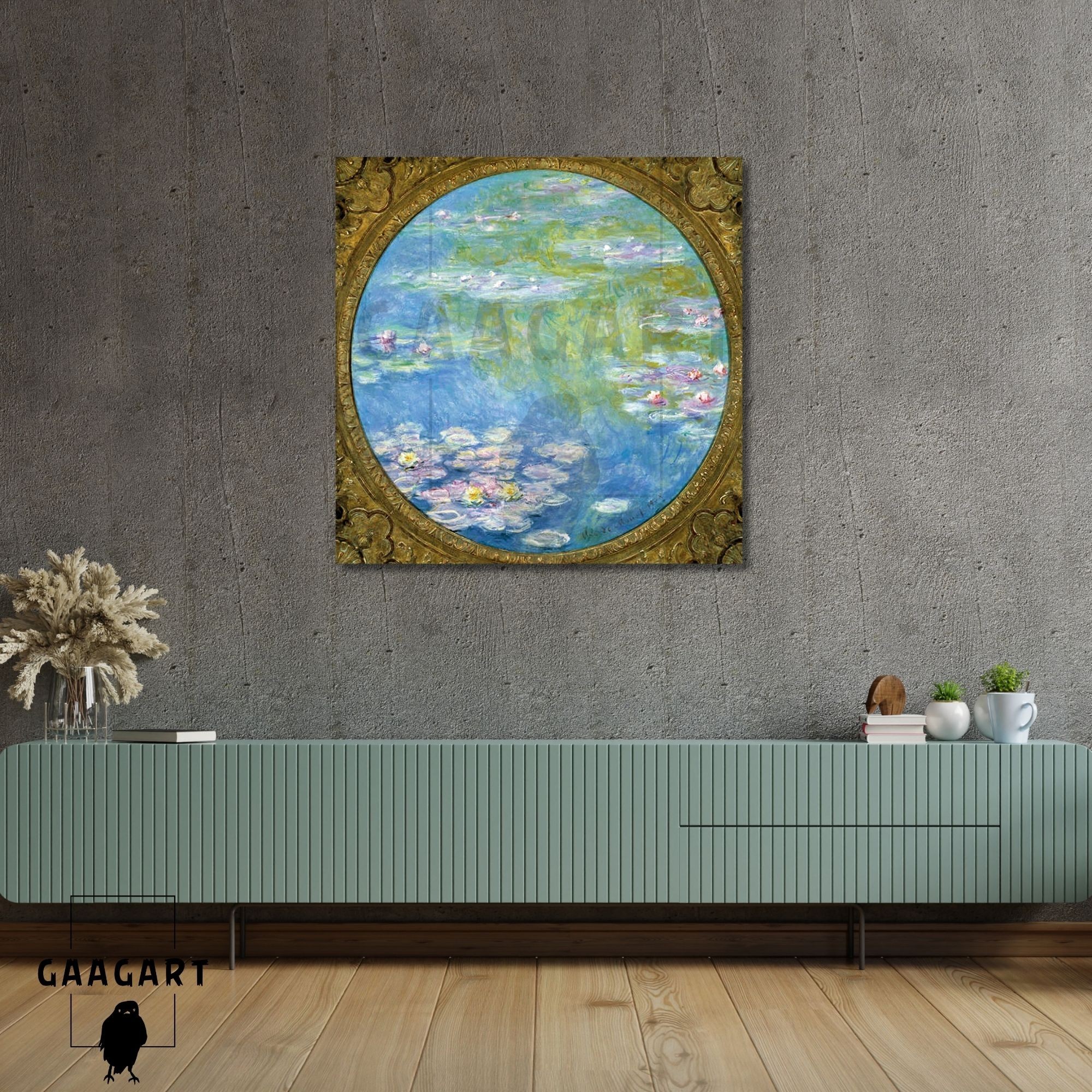 Kare Kanvas Tablo Ünlü Eserler Claude Monet Su Zambakları