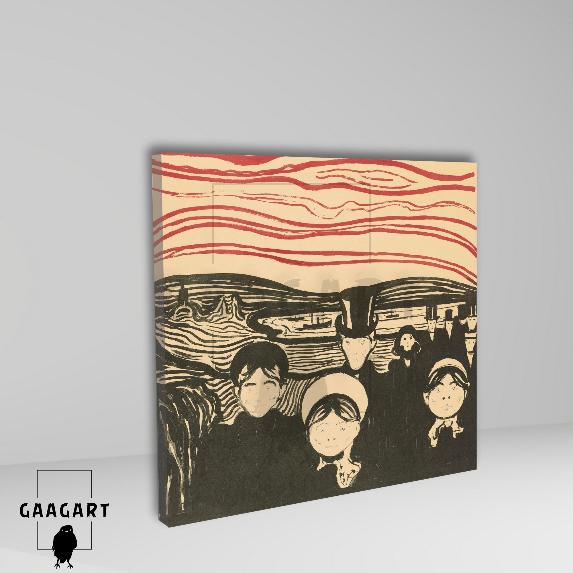Kare Kanvas Tablo Ünlü Eserler Edvard Munch Angst (1896)