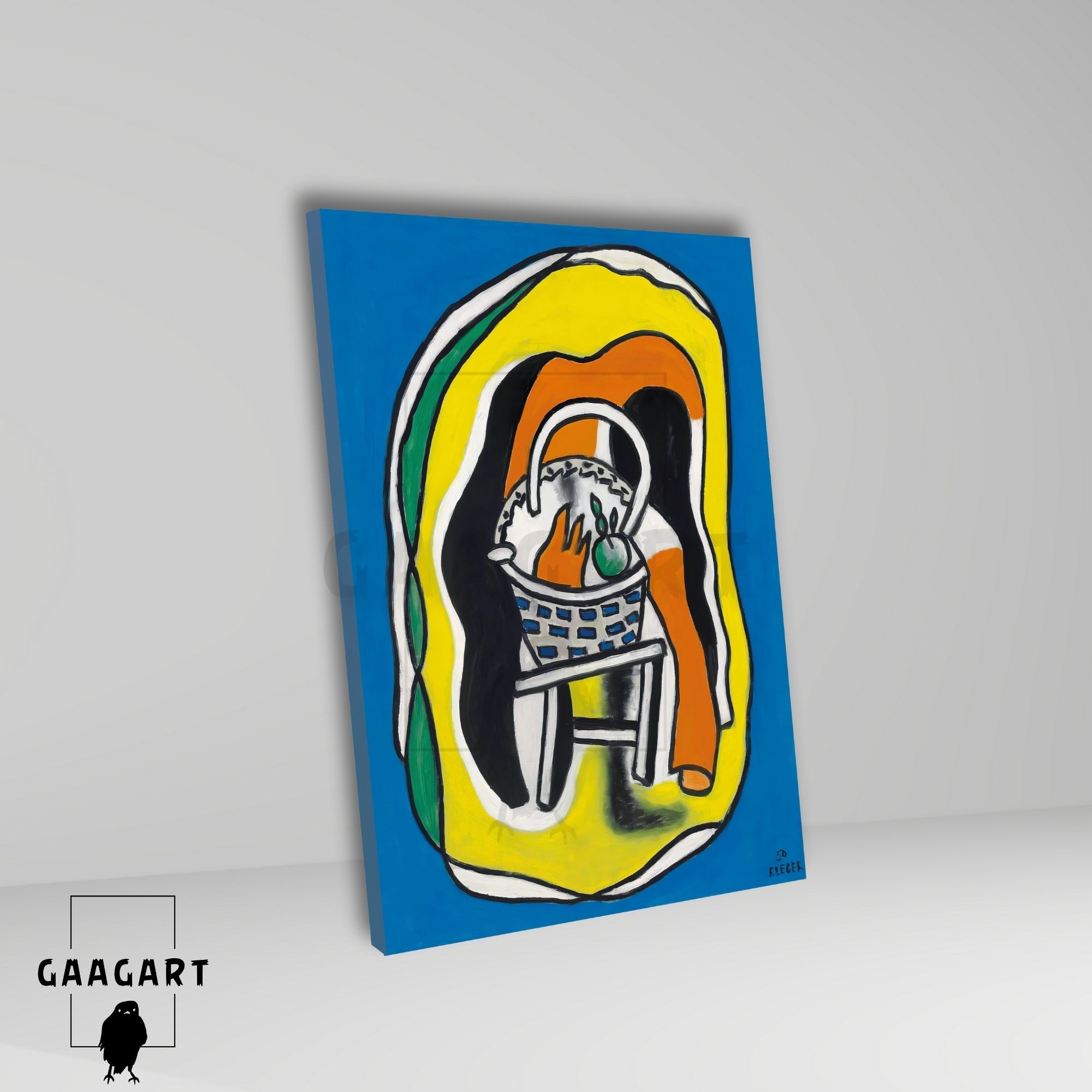 Tekli Dikey Kanvas Tablo Ünlü Eserler Fernand Leger Composition Au Panier