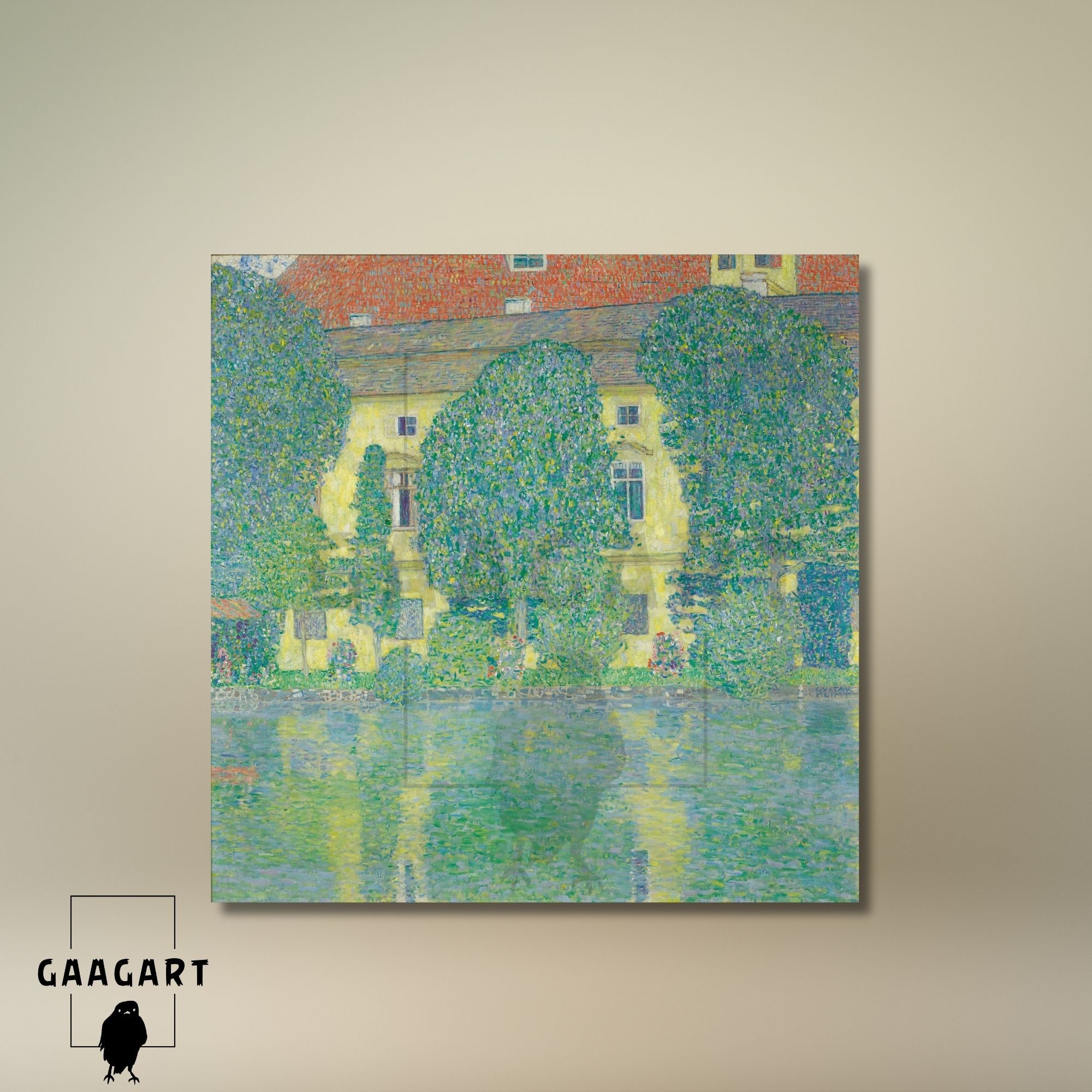 Kare Kanvas Tablo Ünlü Eserler Gustav Klimt-Schloss Kammer am Attersee III