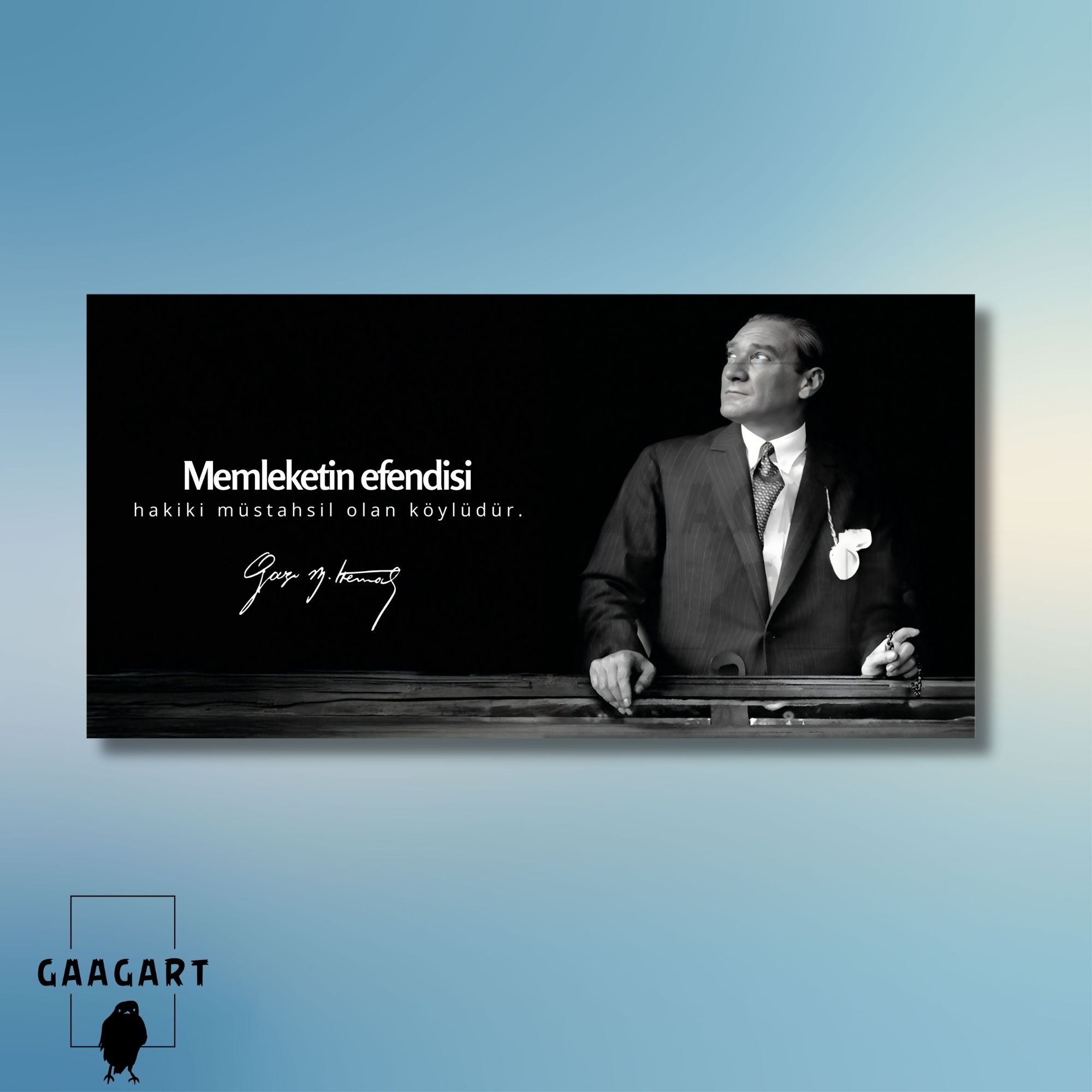 Panoramik Kanvas Atatürk Sözleri Memleketin efendisi hakiki müstahsil olan köylüdür.