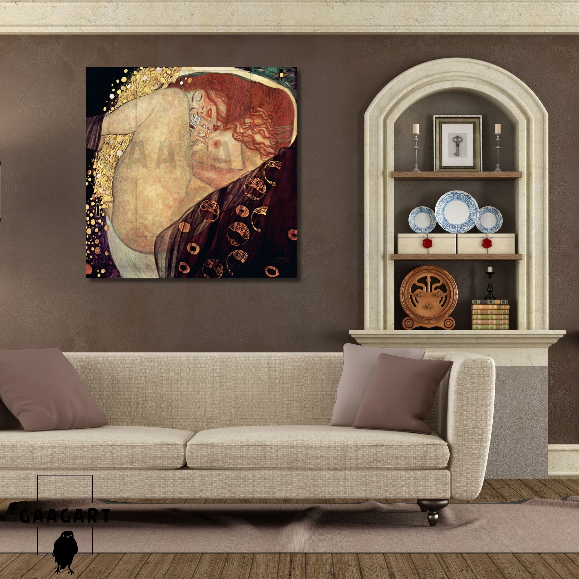 Kare Kanvas Tablo Ünlü Eserler Gustav Klimt Danae (Model 3)