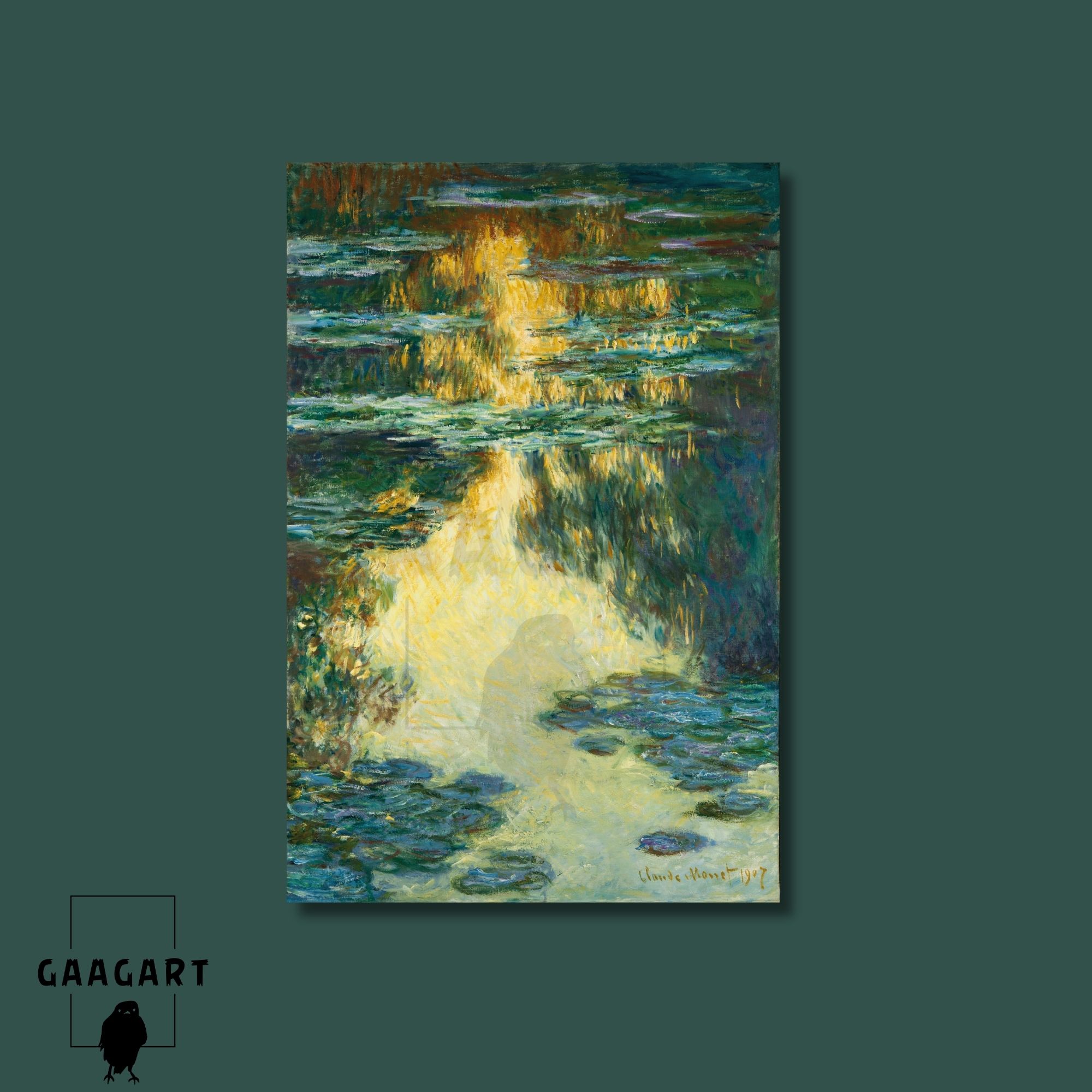 Tekli Dikey Kanvas Claude Monet Water Lilies
