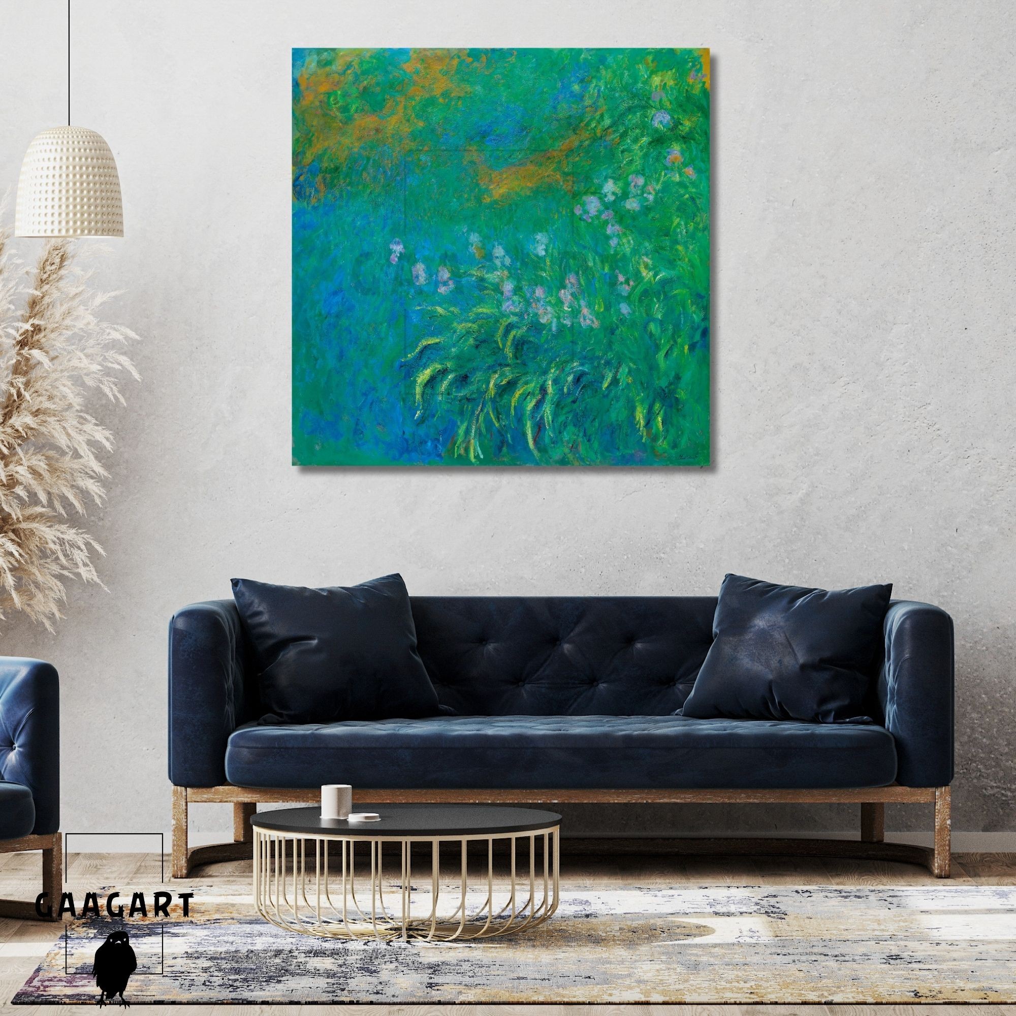 Kare Kanvas Tablo Ünlü Eserler Claude Monet İrises Blue