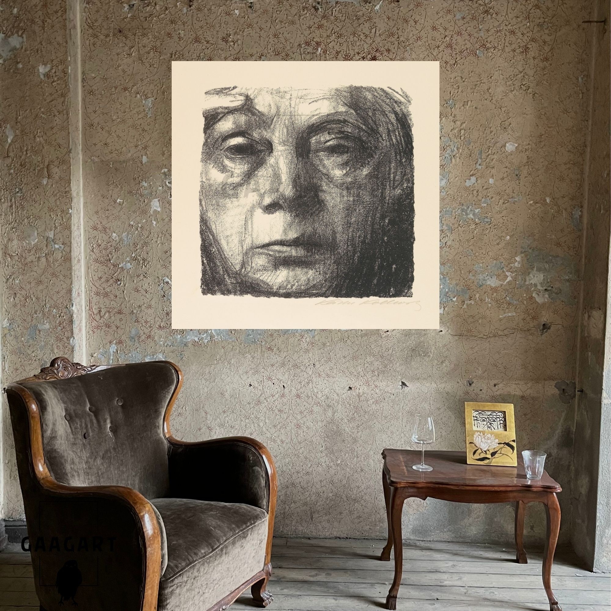 Kare Kanvas Tablo Ünlü Eserler Käthe Kollwitz Selbstbildnis