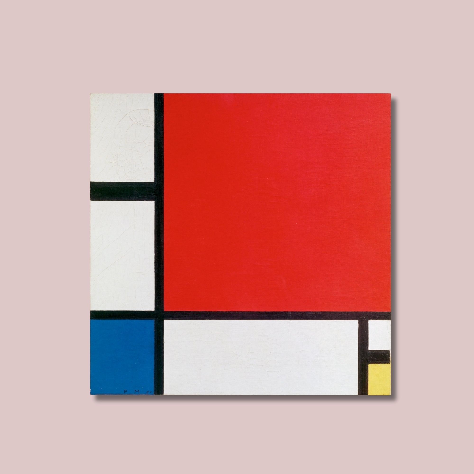 Tekli Kare Kanvas Tablo Piet Mondriaan 1926 Composition 2