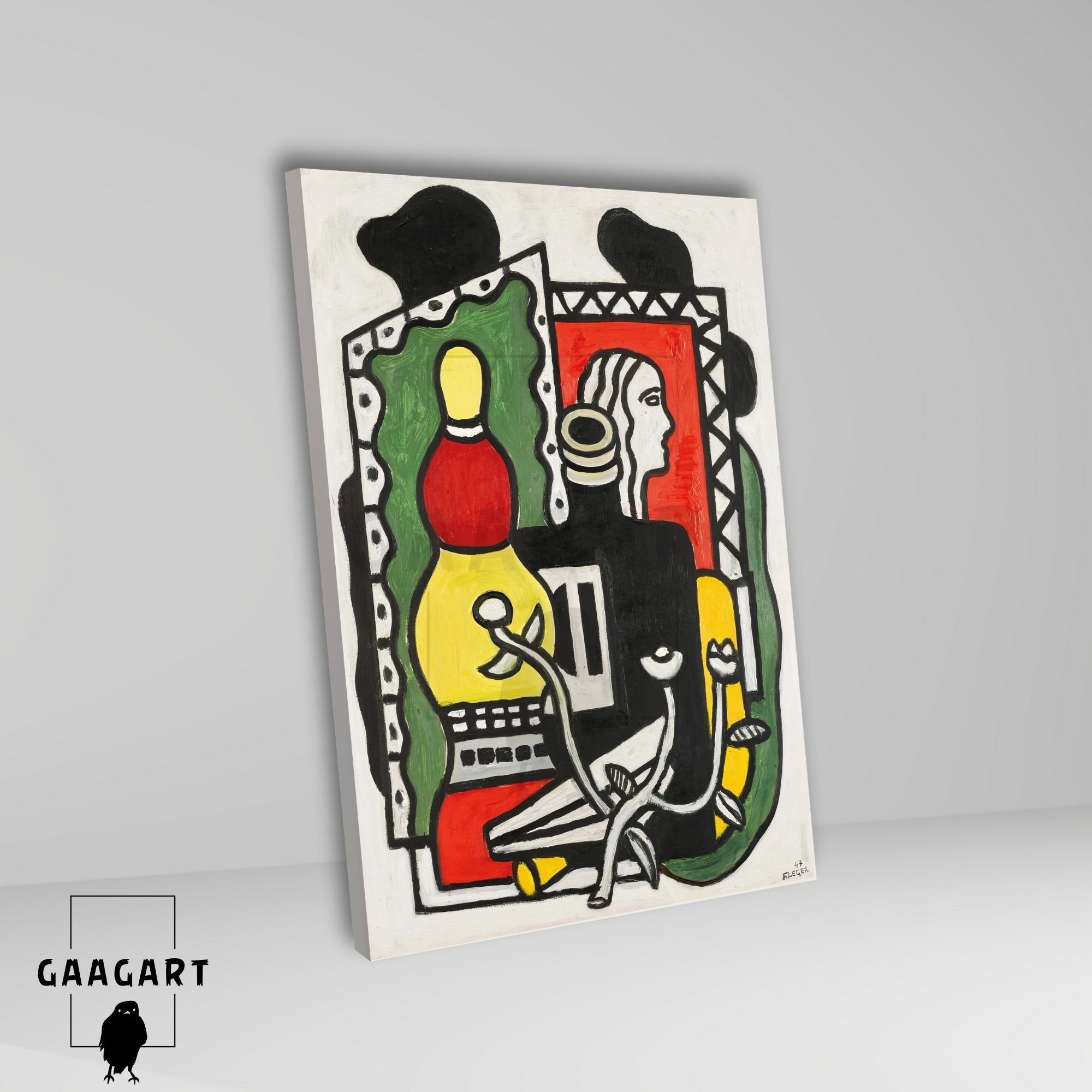 Tekli Dikey Kanvas Tablo Ünlü Eserler Fernand Leger Le Vase Noir