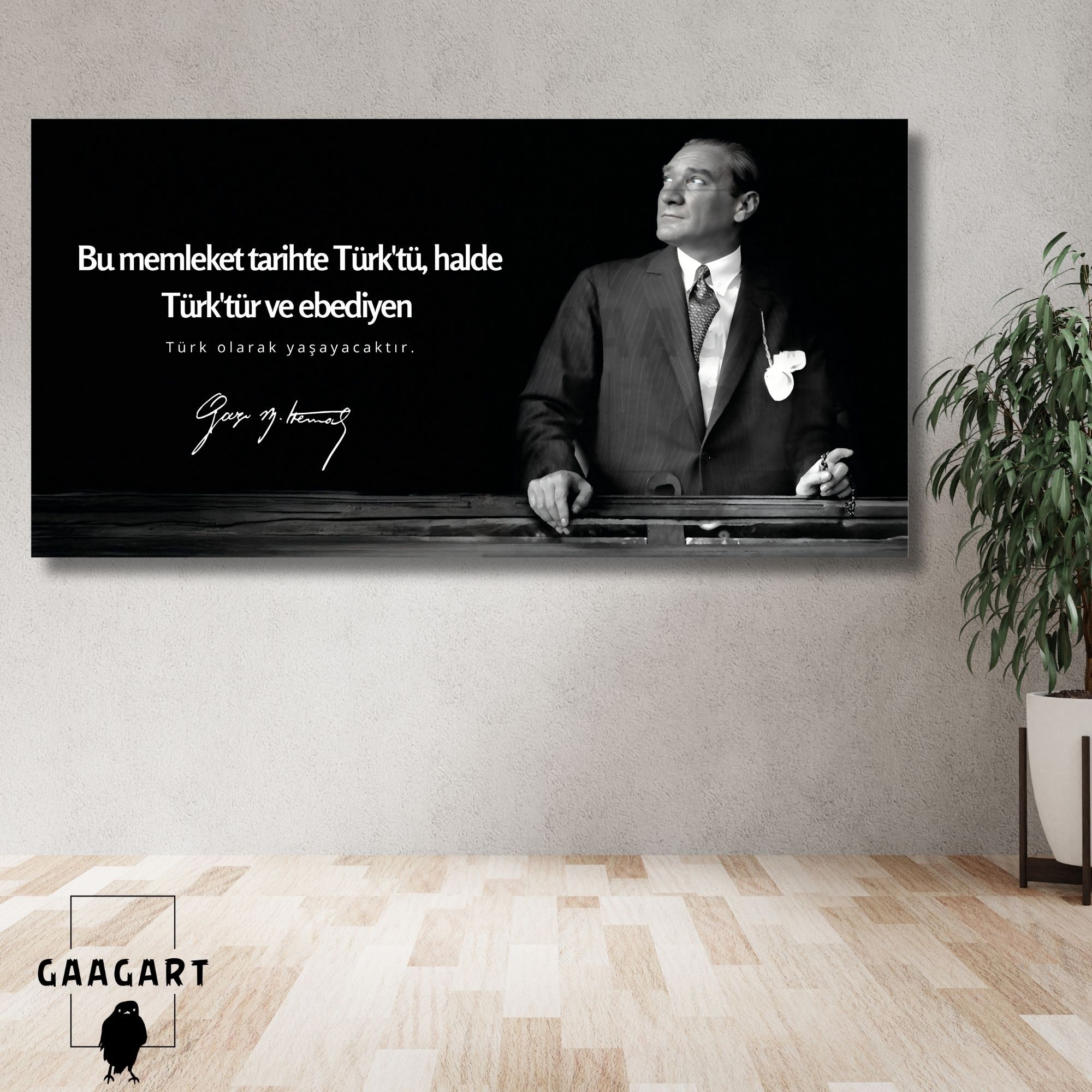 Panoramik Kanvas Makam Panosu Atatürk Sözleri Türklük Hakkında Sözü