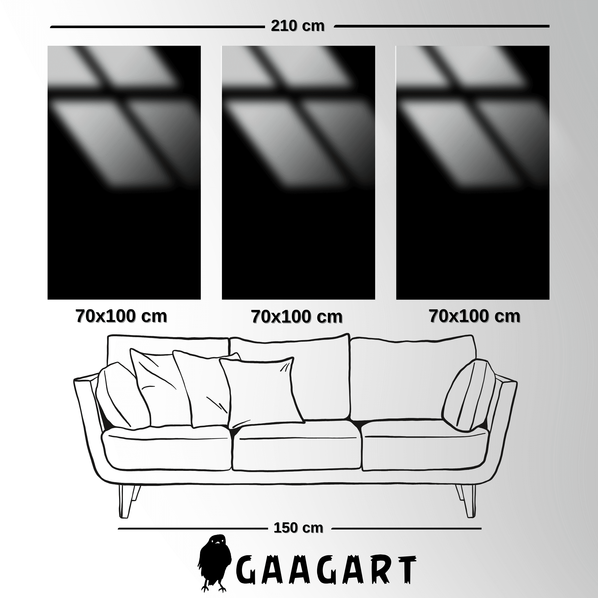 3'lü Metal Çerçeveli Cam Tablo Seti Sarı Nergis Çiçeği